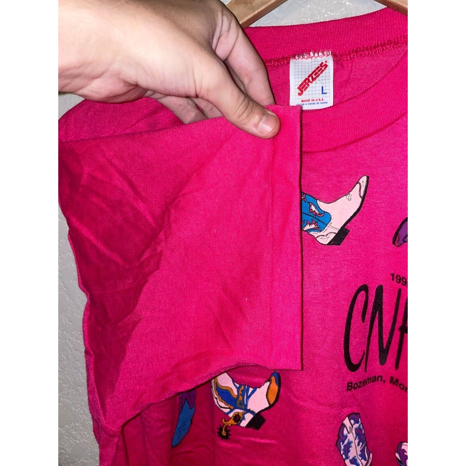 Jerzees 1995 CNFR Finals Rodeo Boots Cowboy Cowgirl Boot Shirt 90s L Size US L / EU 52-54 / 3 - 7 Thumbnail