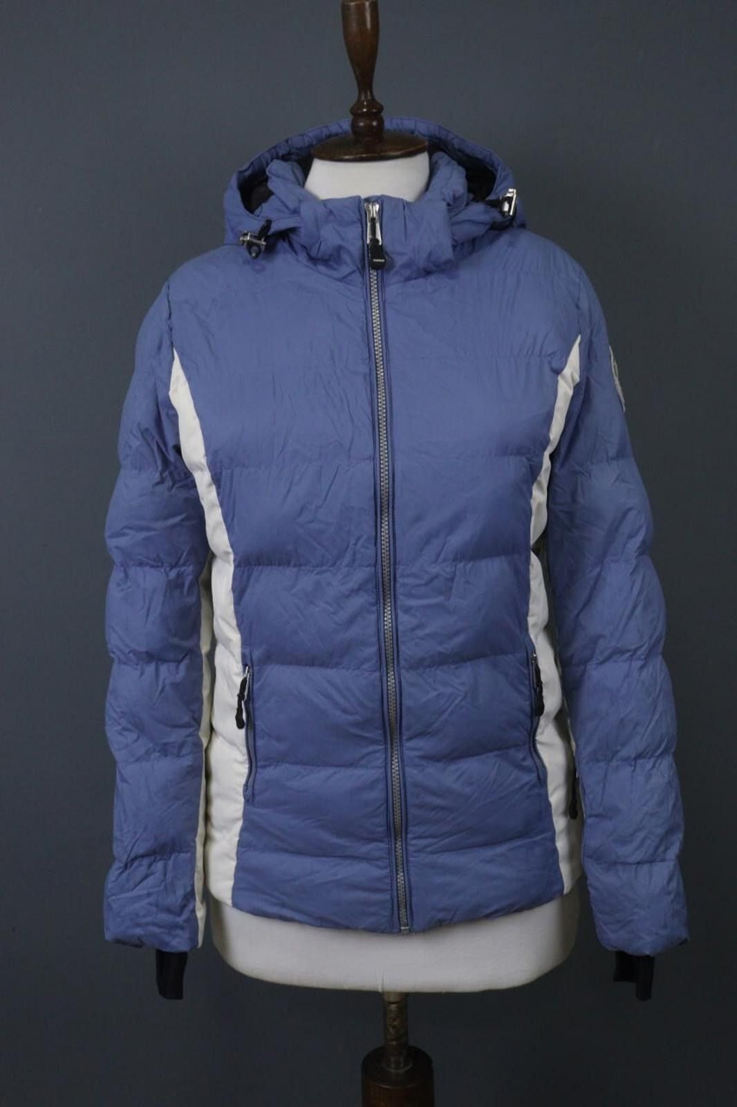 Napapijri Napapijri Blue White Hooded Drawcord Puffer Jacket Size XS Size XS / US 0-2 / IT 36-38 - 1 Thumbnail