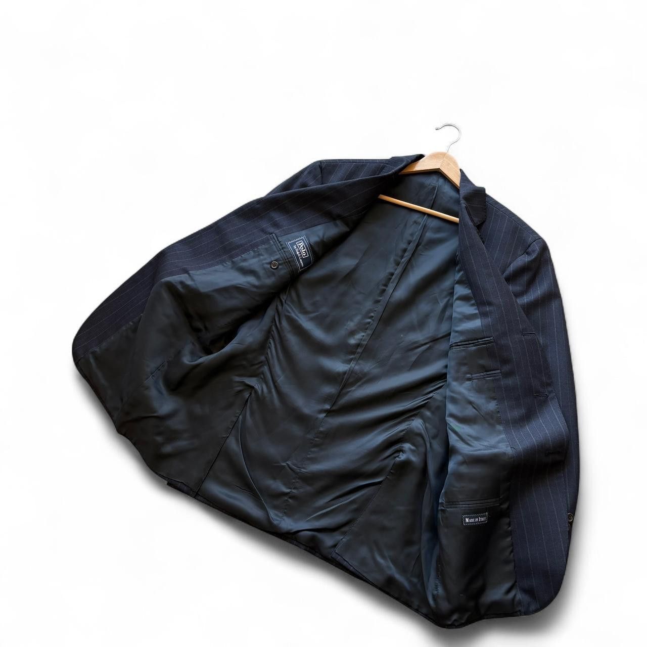 Polo Ralph Lauren 90s Polo Ralph Lauren navy wool pinstripe blazer 42S Italy Size 42S - 7 Thumbnail