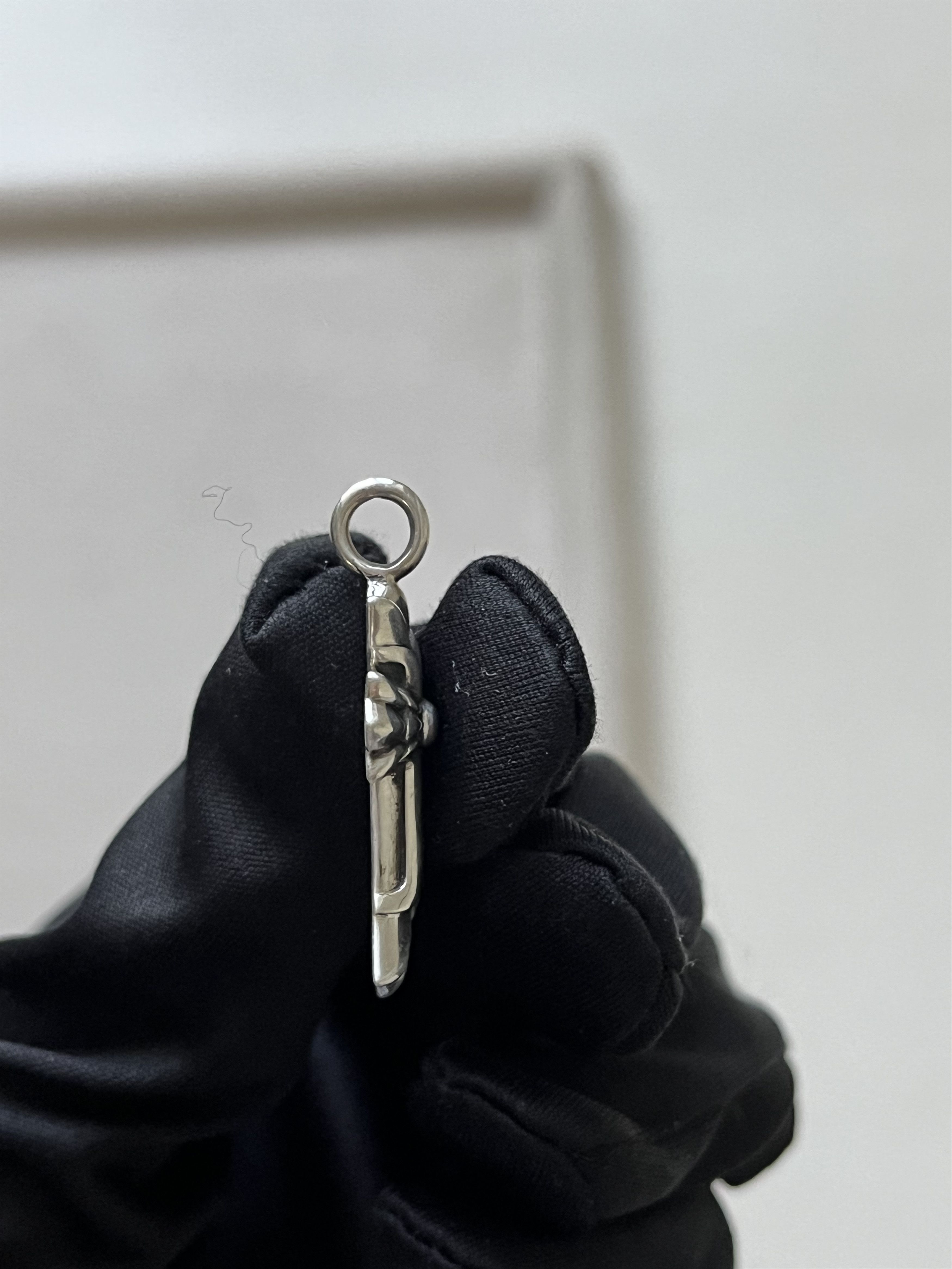 Chrome Hearts Chrome Hearts Silver Double-Layer Cross Charm Pendant Size ONE SIZE - 10 Thumbnail