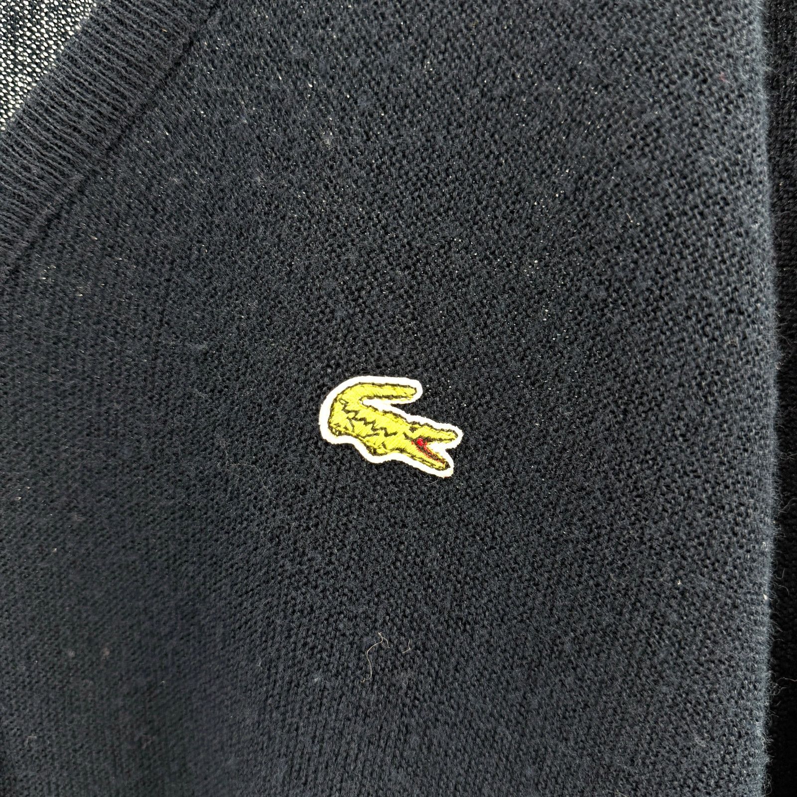 Lacoste Vintage 80s Navy Blue V-Neck Orlon Acrylic Sweater Size US XL / EU 56 / 4 - 2 Thumbnail