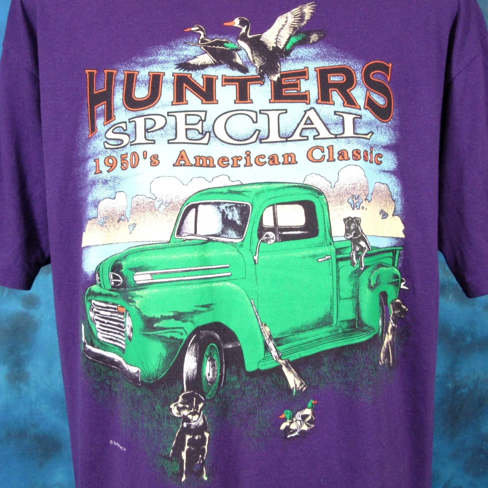 Hunter VINTAGE 90s dog T-Shirt L/XL paper thin single stitch PICKUP TRUCK SPECIAL HUNTERS Men Size US L / EU 52-54 / 3 - 2 Thumbnail
