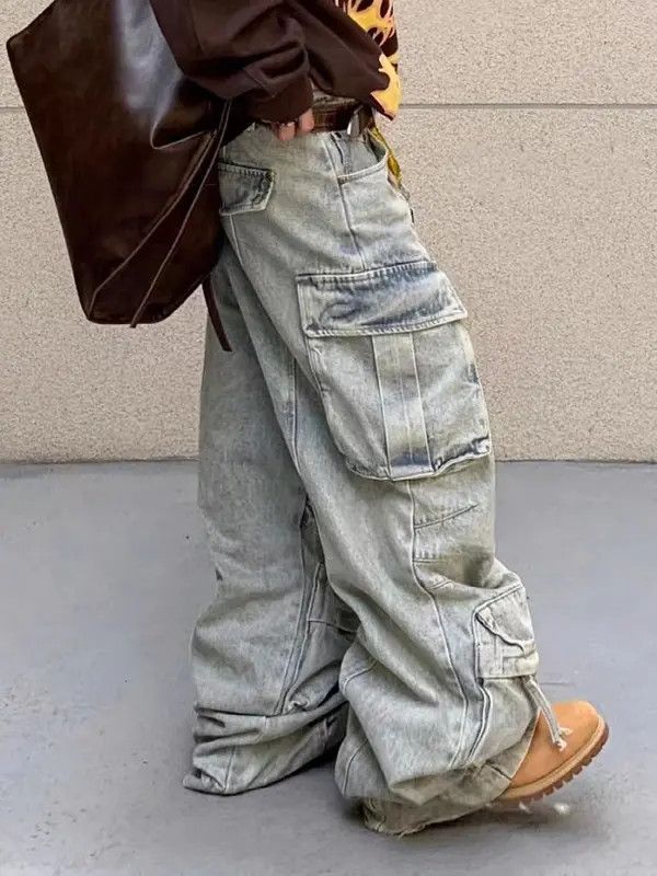 VIBE Heavy design large pocket workwear draped wide leg jeans Size US 30 / EU 46 - 8 Thumbnail