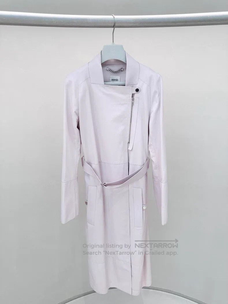 Hermes Hermes Lavender purple full-length leather coat Size XS / US 0-2 / IT 36-38 - 1 Thumbnail