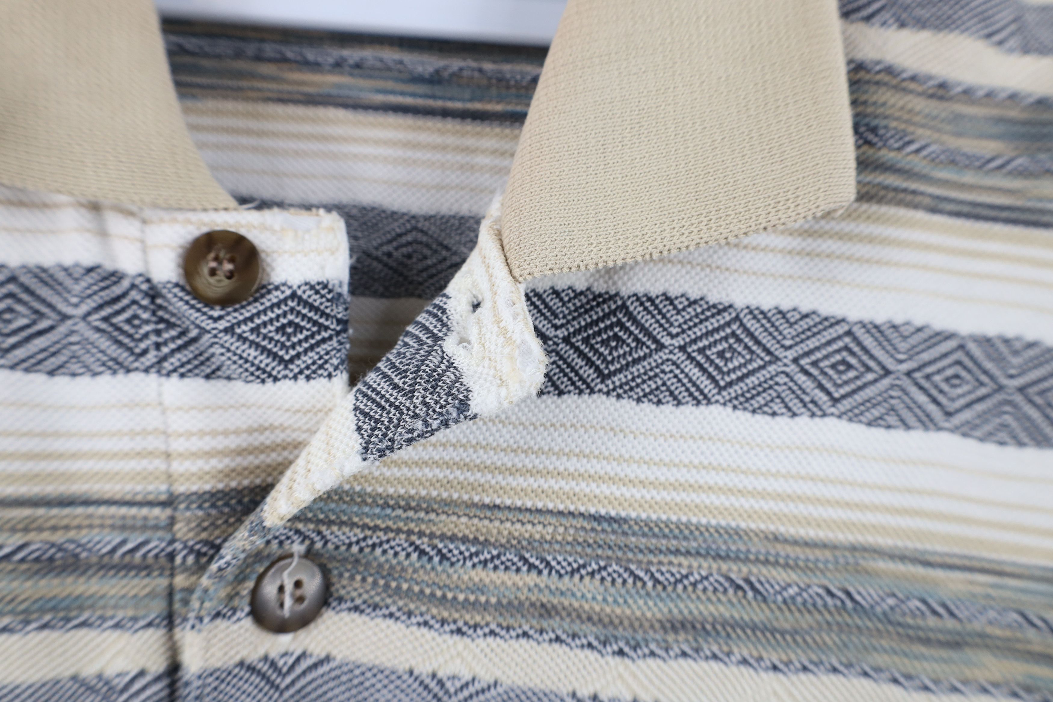 Vintage Vintage 90s Streetwear Fair Isle Striped Knit Polo Shirt Size US M / EU 48-50 / 2 - 5 Thumbnail