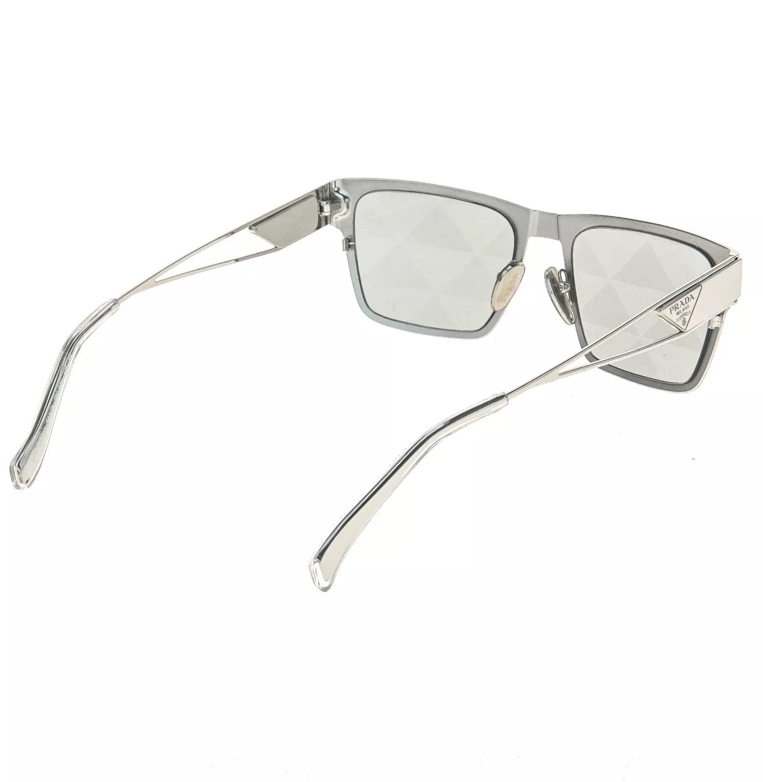 Prada PRADA TAMPO TRIANGLE Silver Mirrored PRA71Z 71Z Fashion Size ONE SIZE - 8 Thumbnail