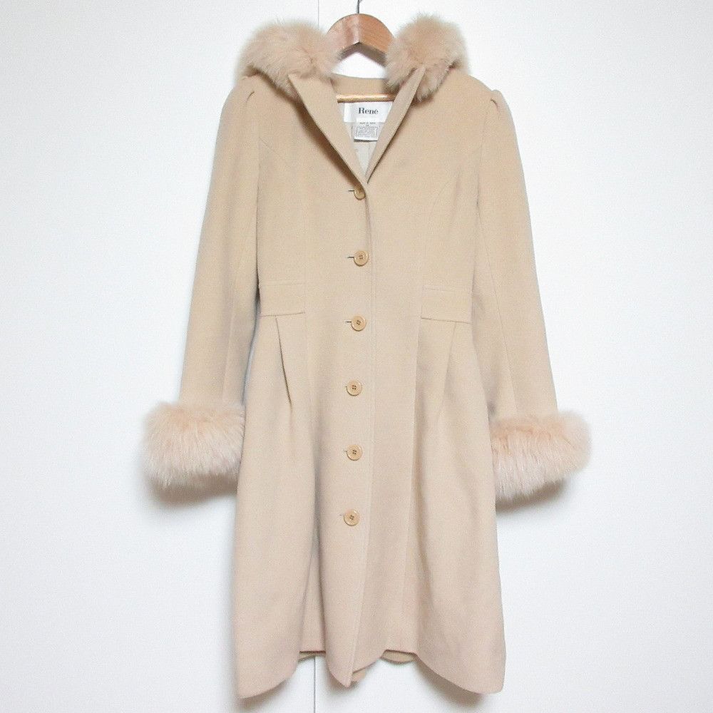 Other Rene Fox Fur Angora Blend Princess Coat Fur Outerwear DUTY FREE for USA
