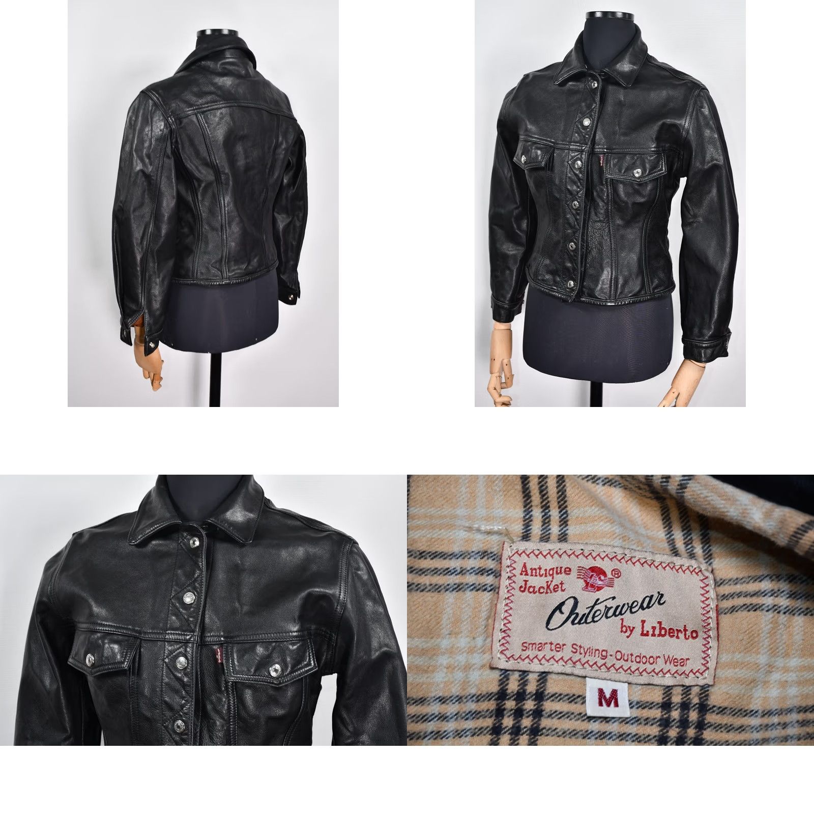 Vintage LIBERTO Jacket Outerwear Women's Vintage Leather Jacket M Black Motorcycle Jacket Size M / US 6-8 / IT 42-44 - 9 Thumbnail