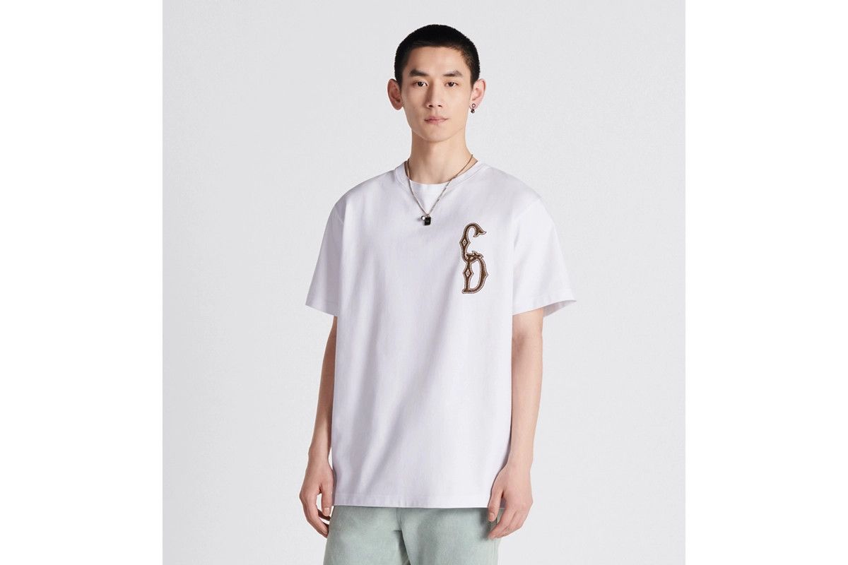 Dior o1bcso1str1124 CD Interlaced Relaxed-Fit T-Shirt in White Size US M / EU 48-50 / 2 - 4 Thumbnail