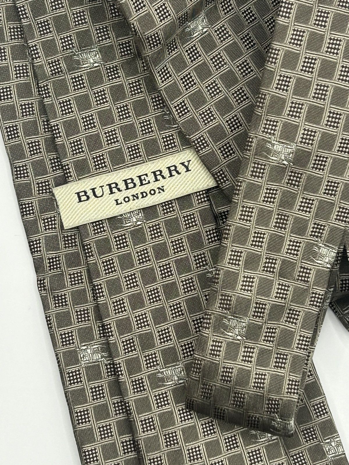 Burberry Burberry Square Pattern Silk Tie Size ONE SIZE - 4 Thumbnail