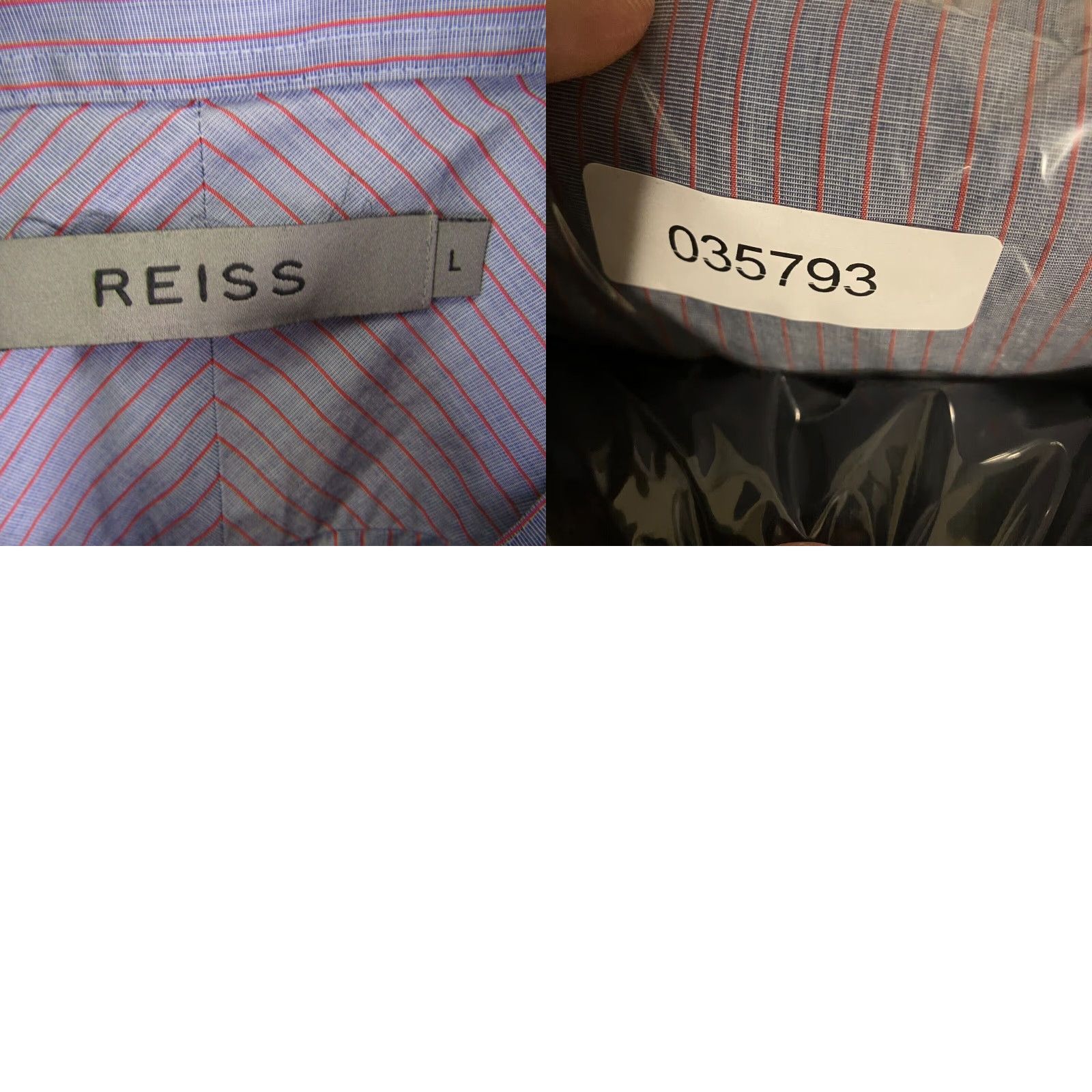 Reiss VINTAGE Reiss Men's Shirt Long Sleeve Cotton Button-Up Blue Red Stripes Casual Business Formal Party Large Size US L / EU 52-54 / 3 - 8 Thumbnail