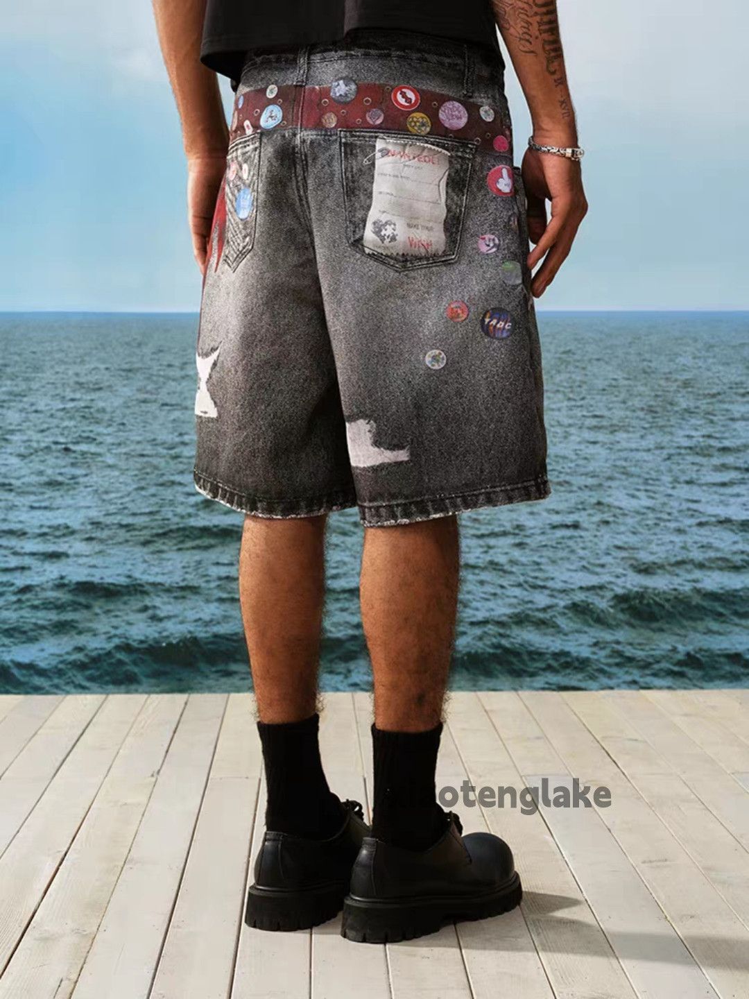 Designer × Japanese Brand × Vintage Utility skate hiphop digital print pattern ripped shorts Size US 32 / EU 48 - 6 Thumbnail