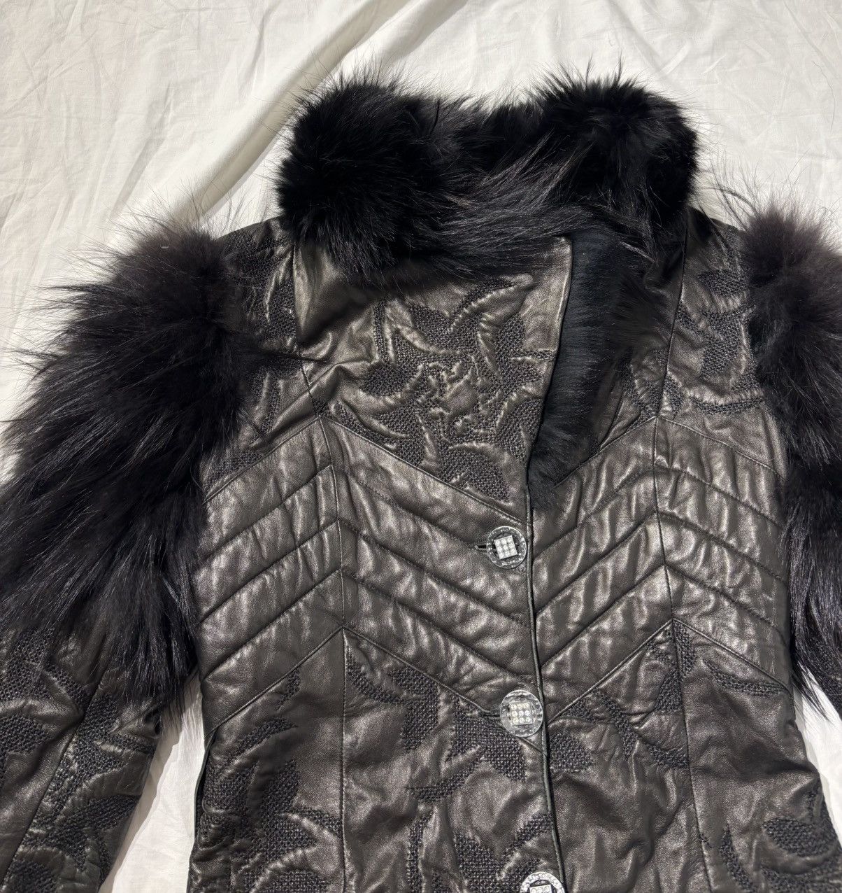 Seditionaries Vintage leather jacket with fur Size S / US 4 / IT 40 - 4 Thumbnail