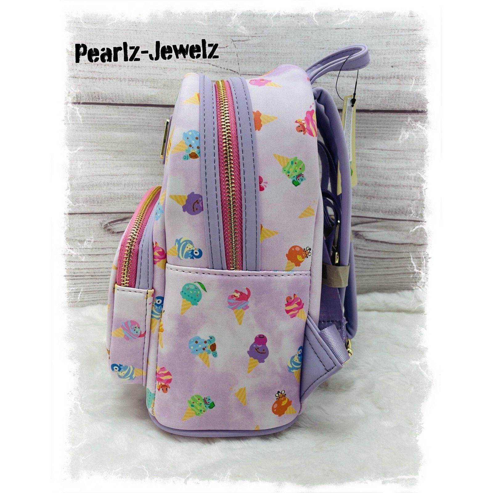 Pokemon Loungefly Pokemon Ice Cream Pikachu Eevee Squirtle Pink Mini Size ONE SIZE - 2 Thumbnail