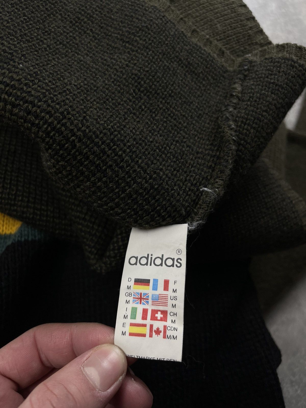 Adidas Adidas Black Green Knit Wool Sweater Size M 2000s Size US M / EU 48-50 / 2 - 9 Thumbnail