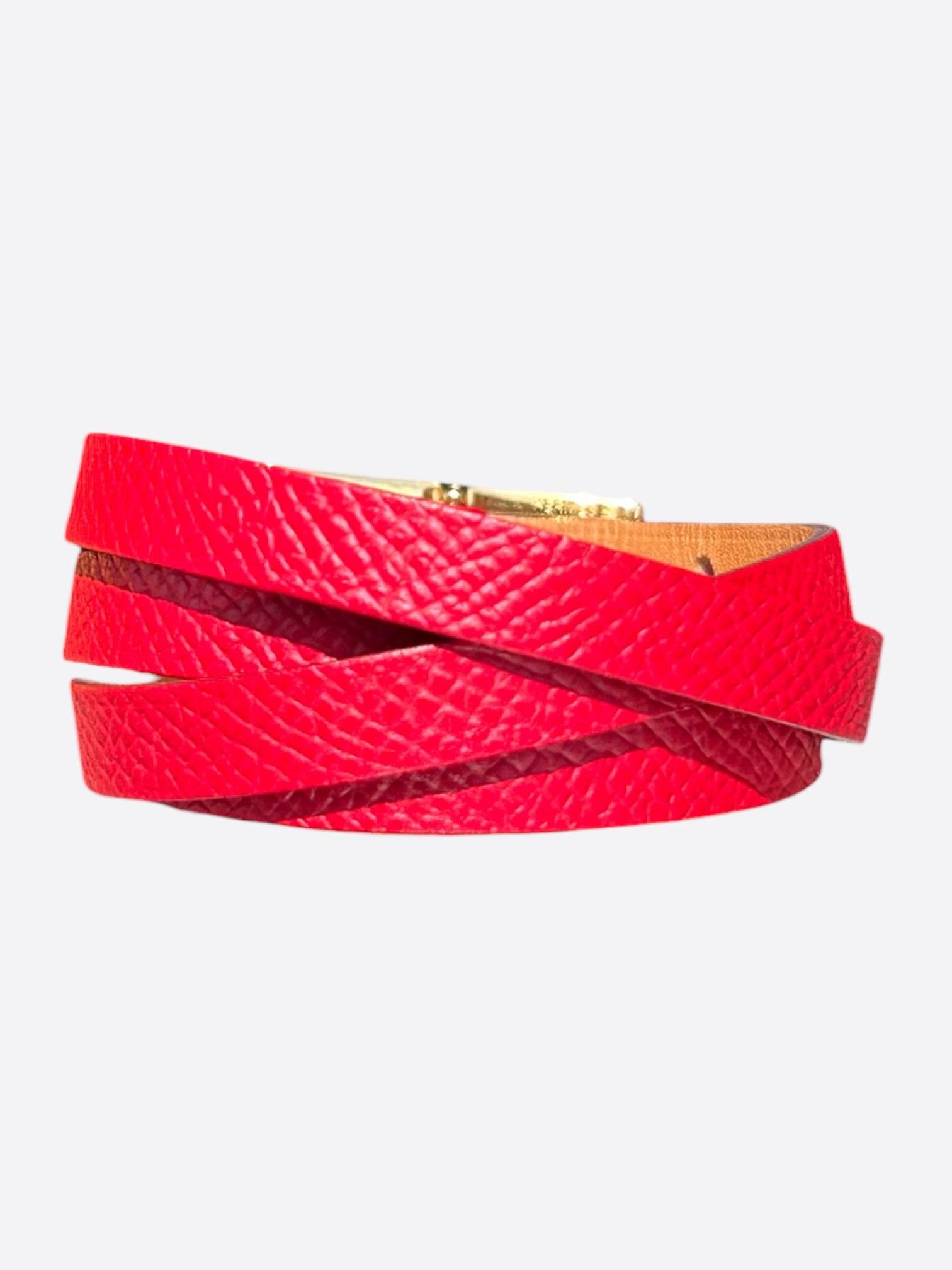 Hermes Pink Epsom & Gold Hardware Behapi Double Tour Bracelet Size ONE SIZE - 2 Thumbnail