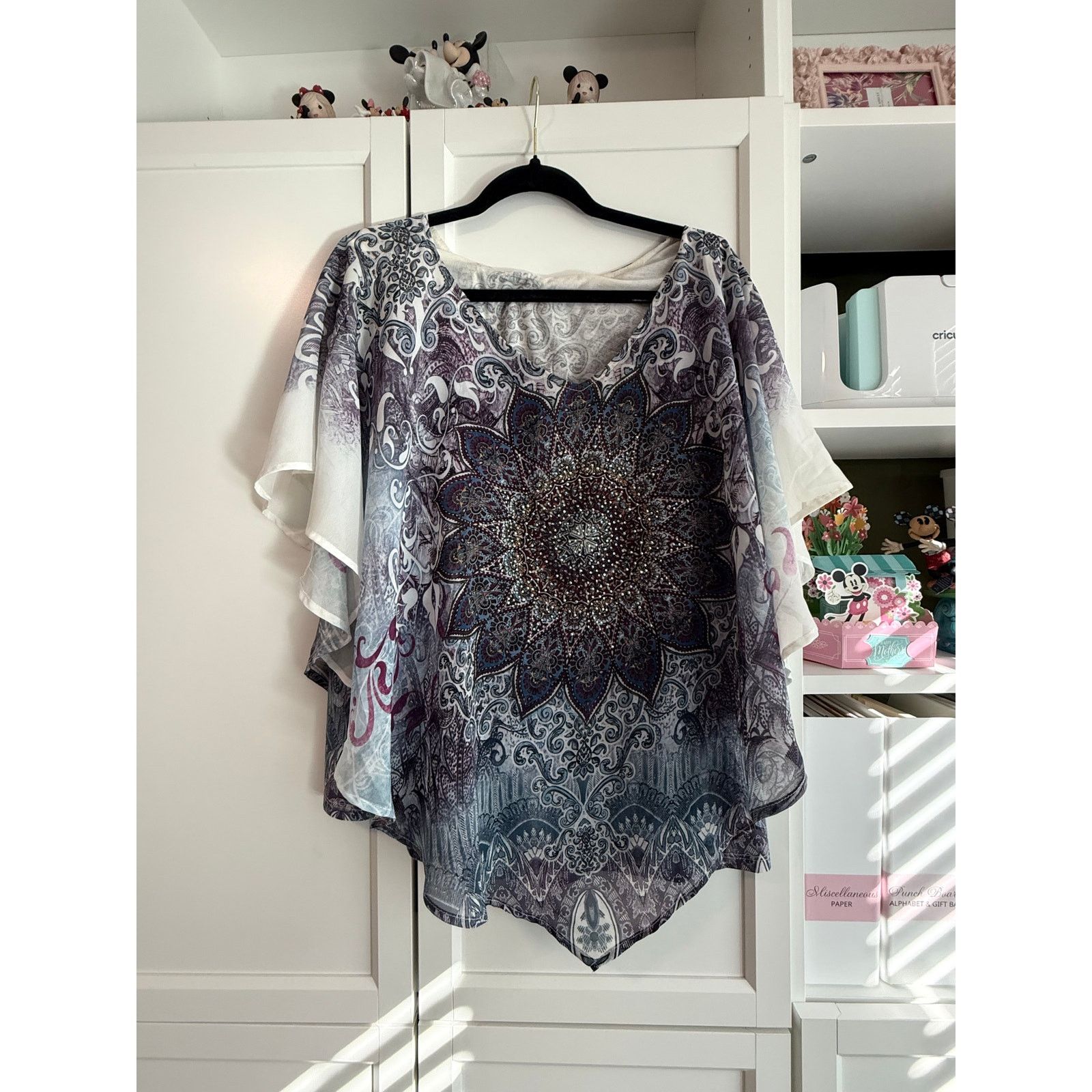 Other Westport Mandala Print Top Women Rhinestone Sleeve XL - A024 Size XL / US 12-14 / IT 48-50 - 2 Thumbnail