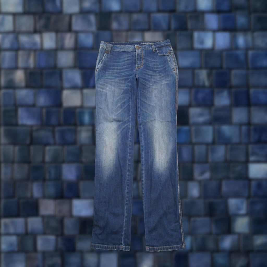 Ermanno Scervino Ermanno Scervino Jeans Denim Blue Stretch 5-Pocket Design Straight Womens SZ 44 Regular 30x32 Italy Made Size 30" / US 8 / IT 44 - 1 Thumbnail