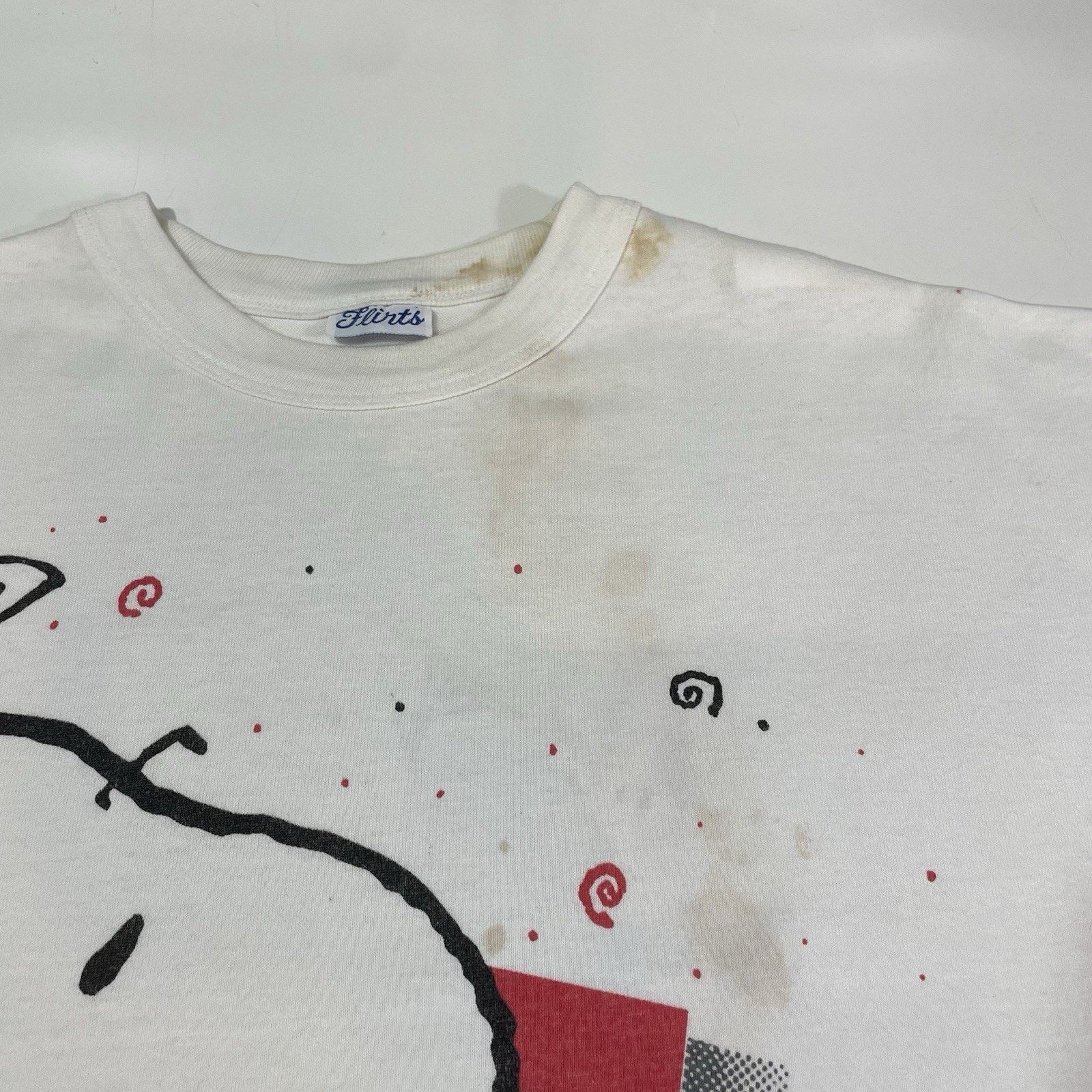 Sartoria Partenopea VTG 1985 Flirts Snoopy Woodstock PARTY Single Stitch T-Shirt Size US XL / EU 56 / 4 - 5 Thumbnail