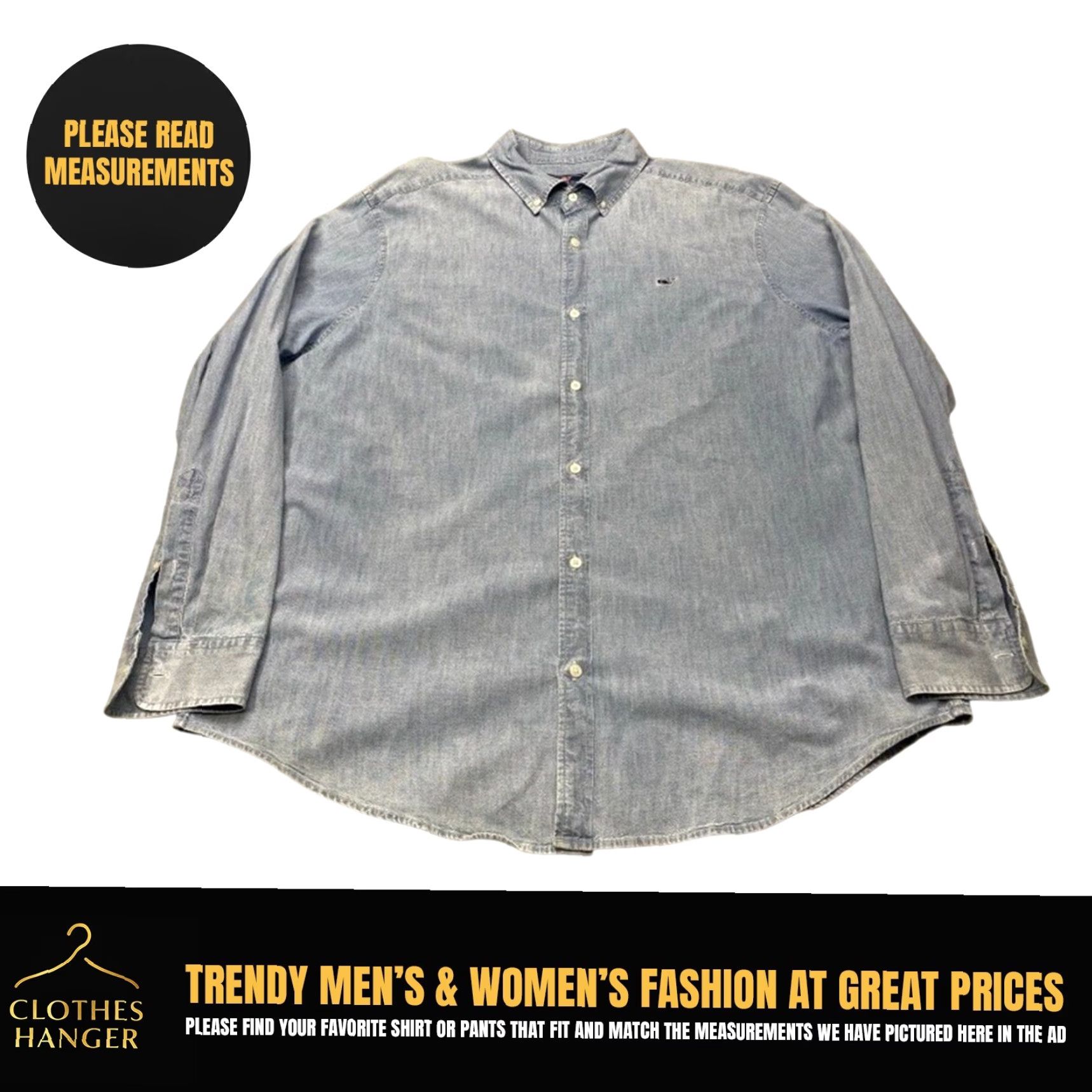 Vineyard Vines Vineyard Vines Whale Shirt Mens 2XL Blue Chambray Shirt 8281 Classic Fit Shirt Size US XXL / EU 58 / 5 - 2 Thumbnail