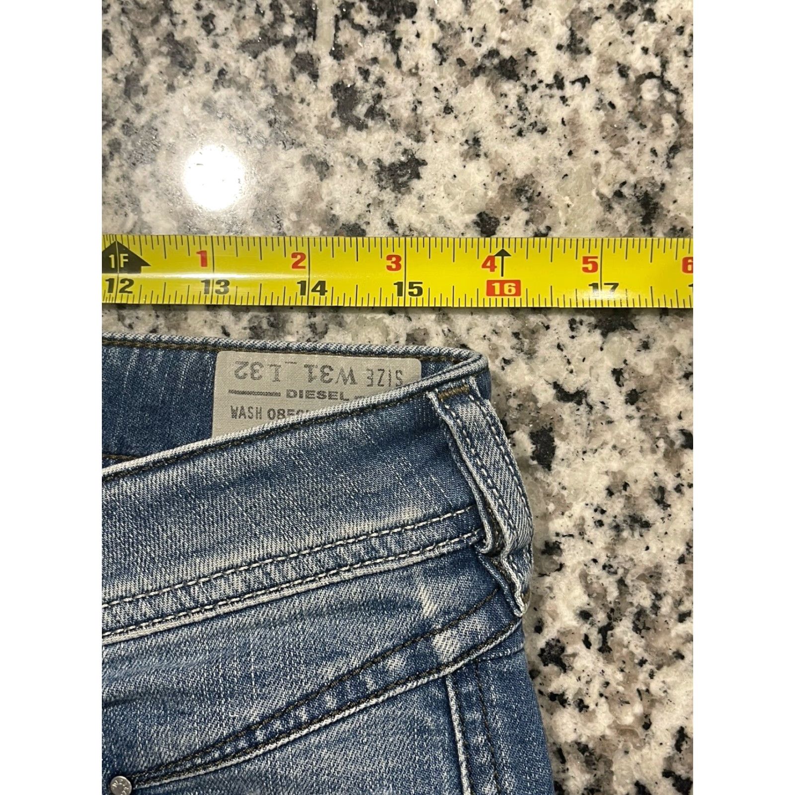 Diesel Diesel BELTHER Jeans Mens Slim Straight Blue 31x32 Denim 100% Cotton Distressed Casual Size US 31 - 5 Thumbnail