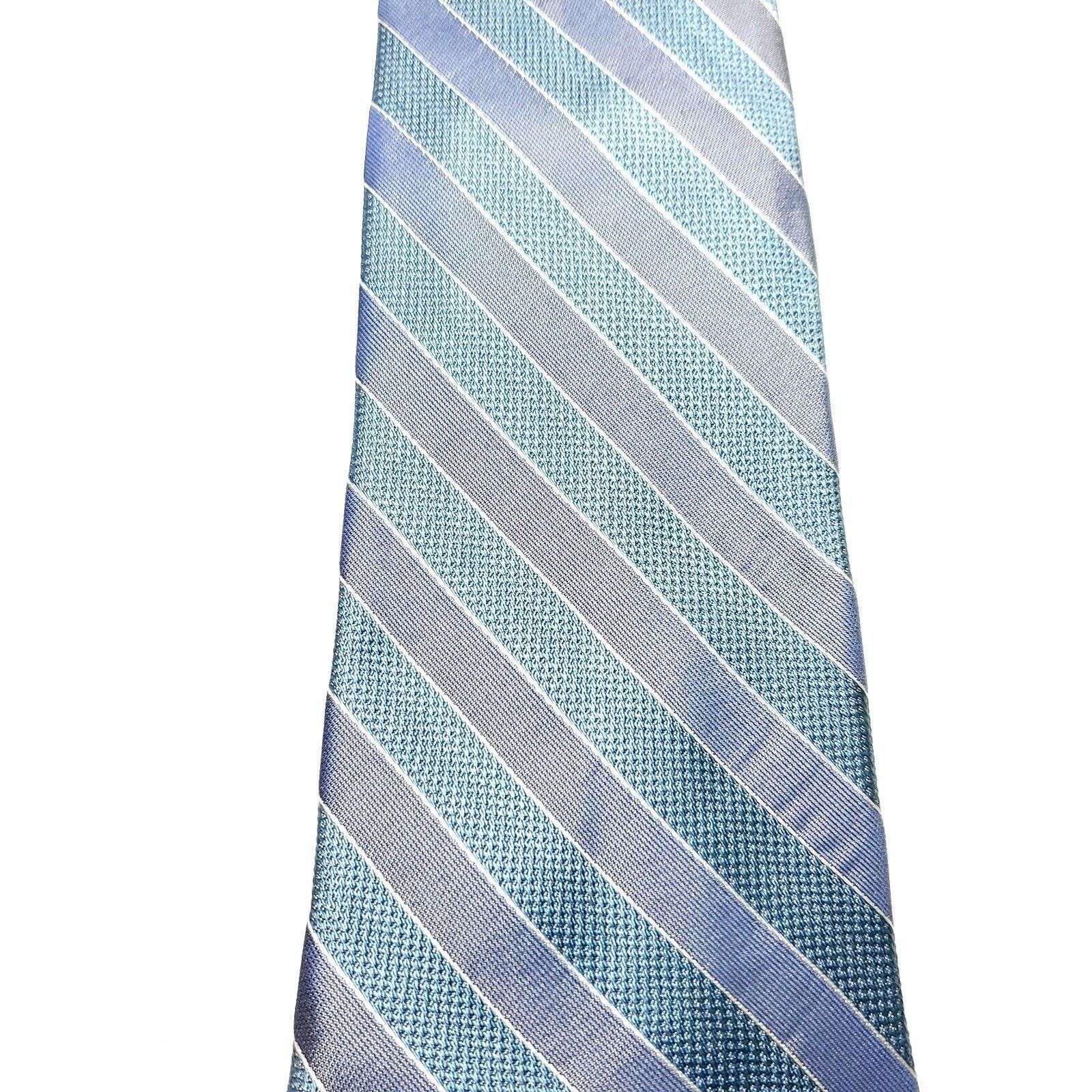 Calvin Klein Calvin Klein Silk Tie Woven Striped Blue Purple Size ONE SIZE - 2 Thumbnail