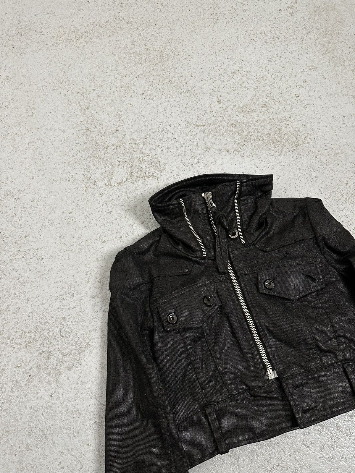 Diesel Vintage 00s Diesel Raw Denim Wide High Neck Jacket Size S / US 4 / IT 40 - 2 Thumbnail