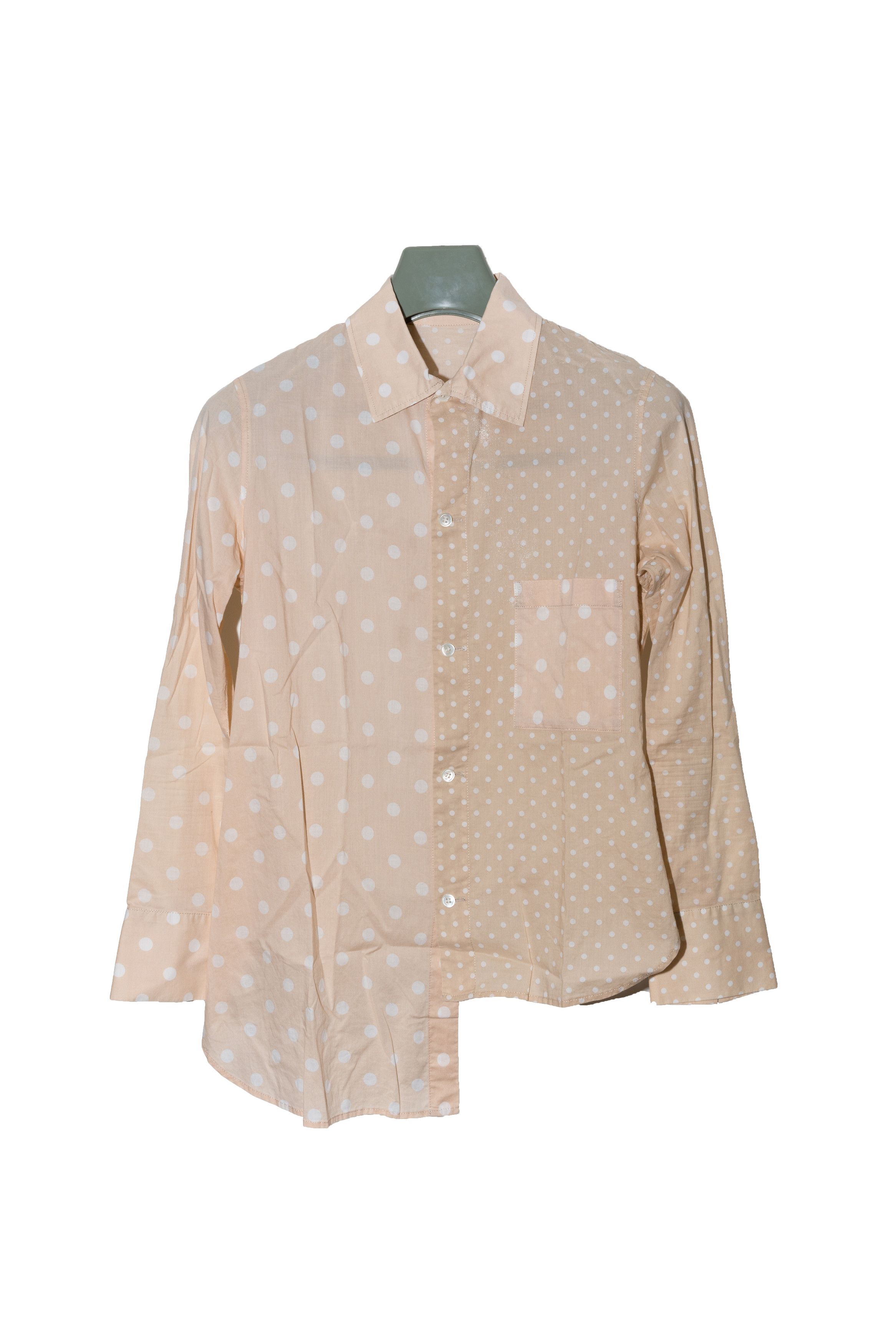 ASYMMETRIC POLKA DOT BLOUSE SHIRT