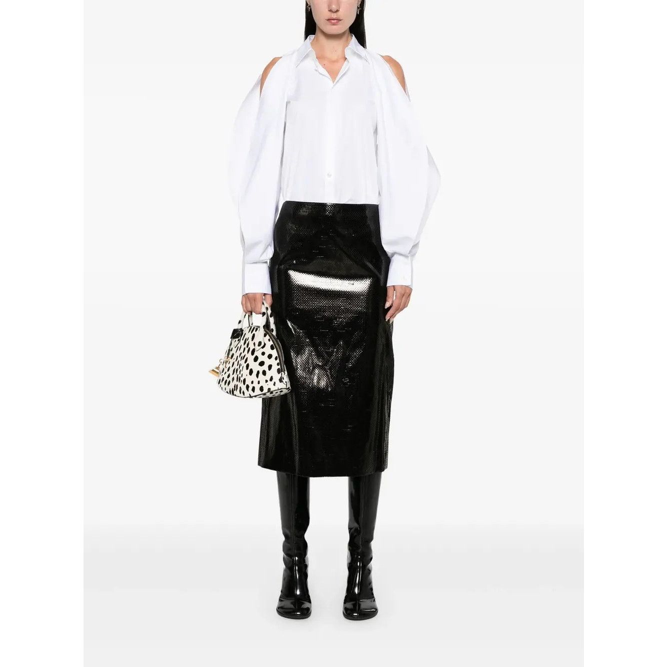 Alexander McQueen o1rshd1 Silk Nylon Tarpaulin Skirt in Black 40 Size 27" / US 4 / IT 40 - 2 Thumbnail