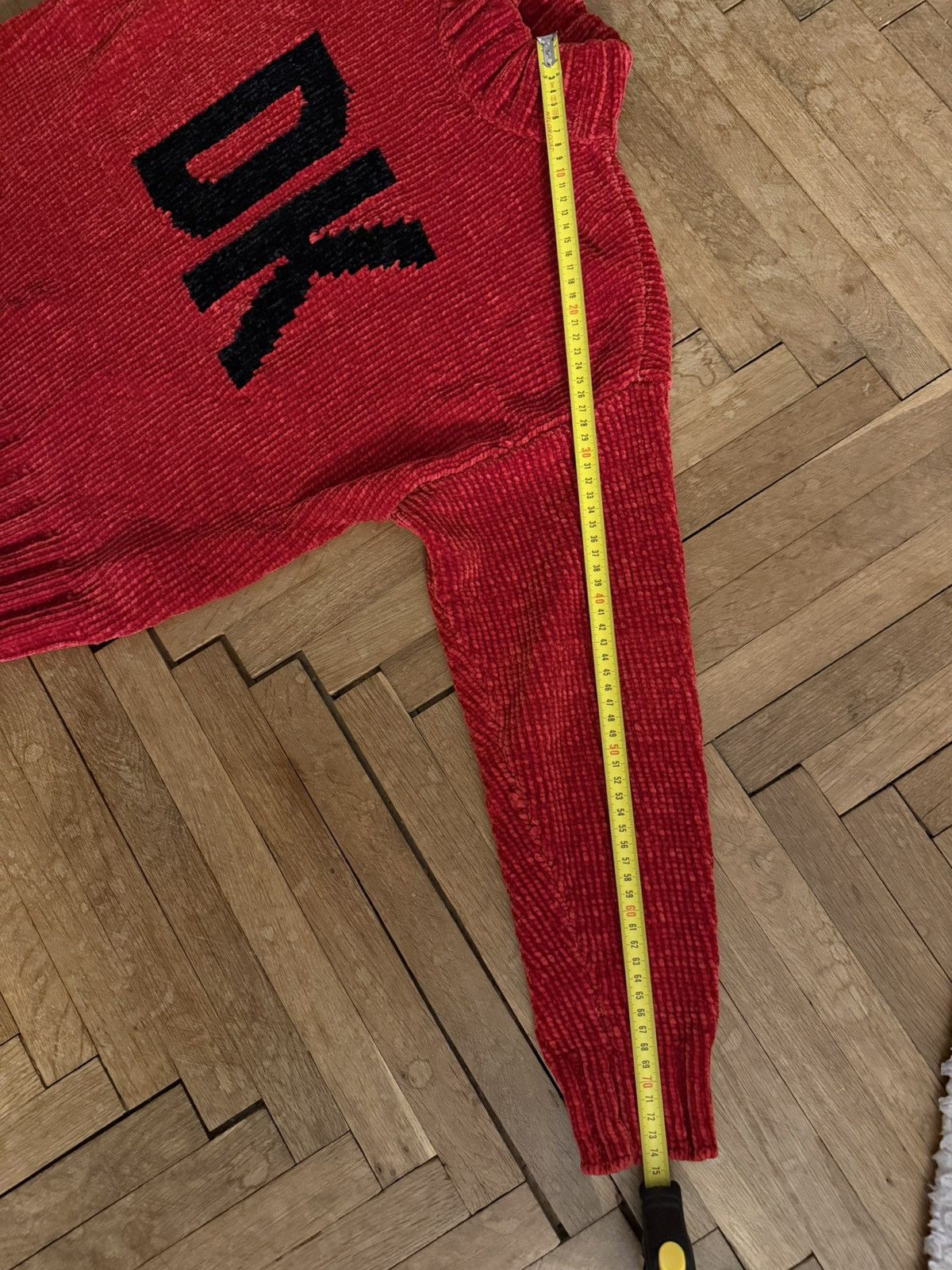 DKNY DKNY Red Chenille Knit “DK/NY” Sweater Size L / US 10 / IT 46 - 9 Thumbnail