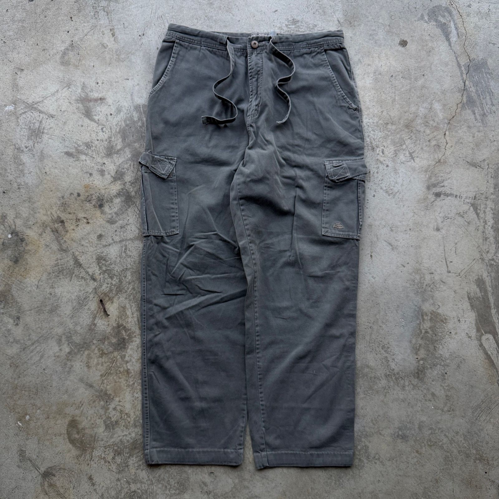 Quicksilver Vintage surf Quiksilver Grey Cargo Pants Drawstring Size 34 Size US 34 / EU 50 - 1 Thumbnail