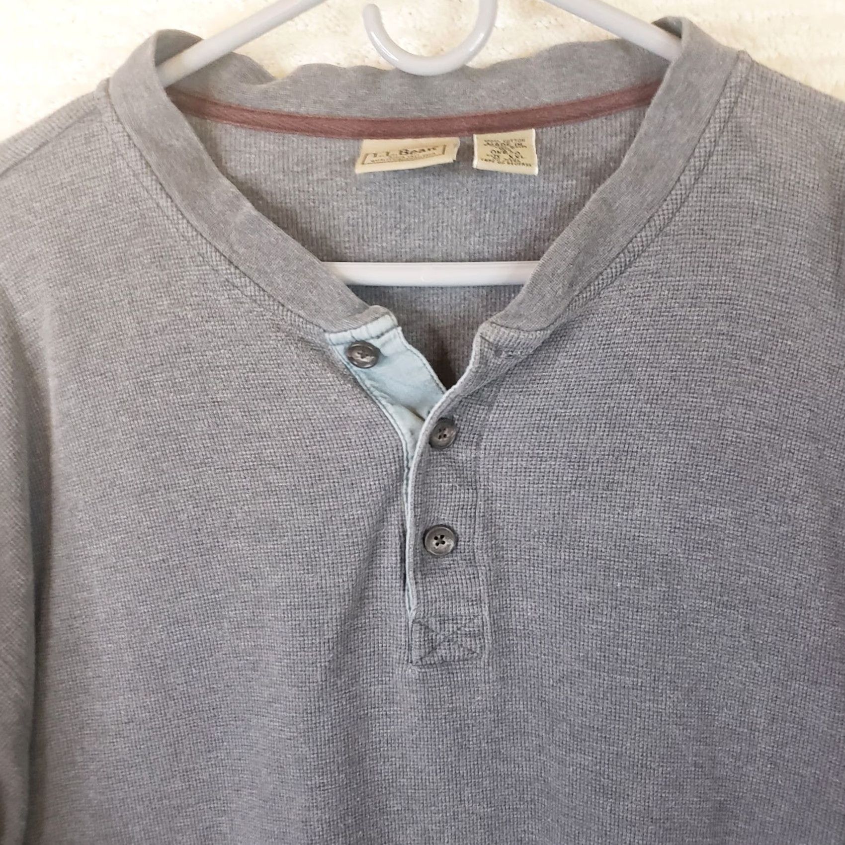 Vintage VINTAGE LL Bean Henley Shirt Men XXL Regular Gray Cotton Traditional Fit Long Sleeve Size US XXL / EU 58 / 5 - 3 Thumbnail
