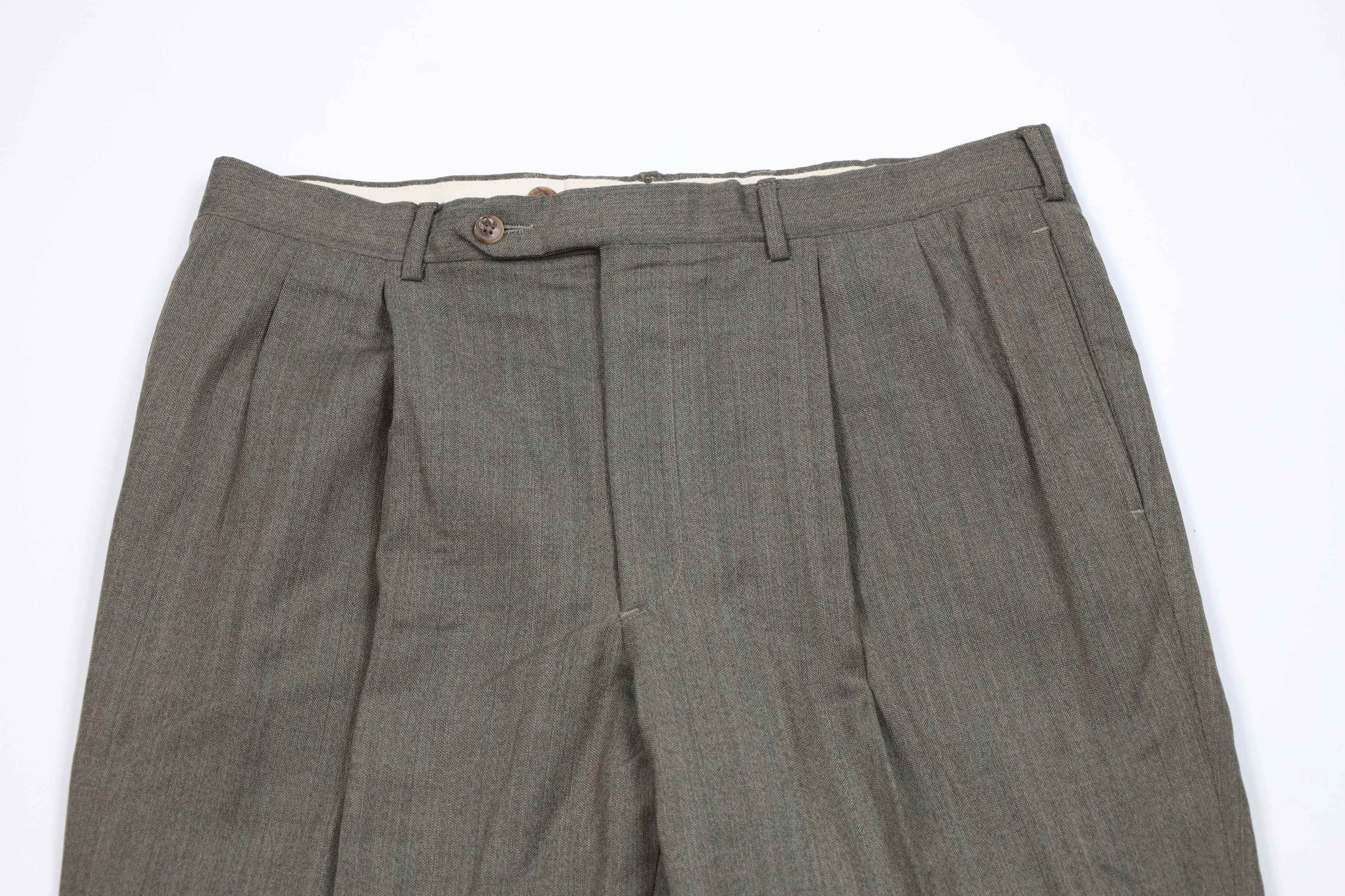 Vintage Vintage 70s Streetwear Herringbone Wide Leg Chino Pants USA Size US 34 / EU 50 - 2 Thumbnail