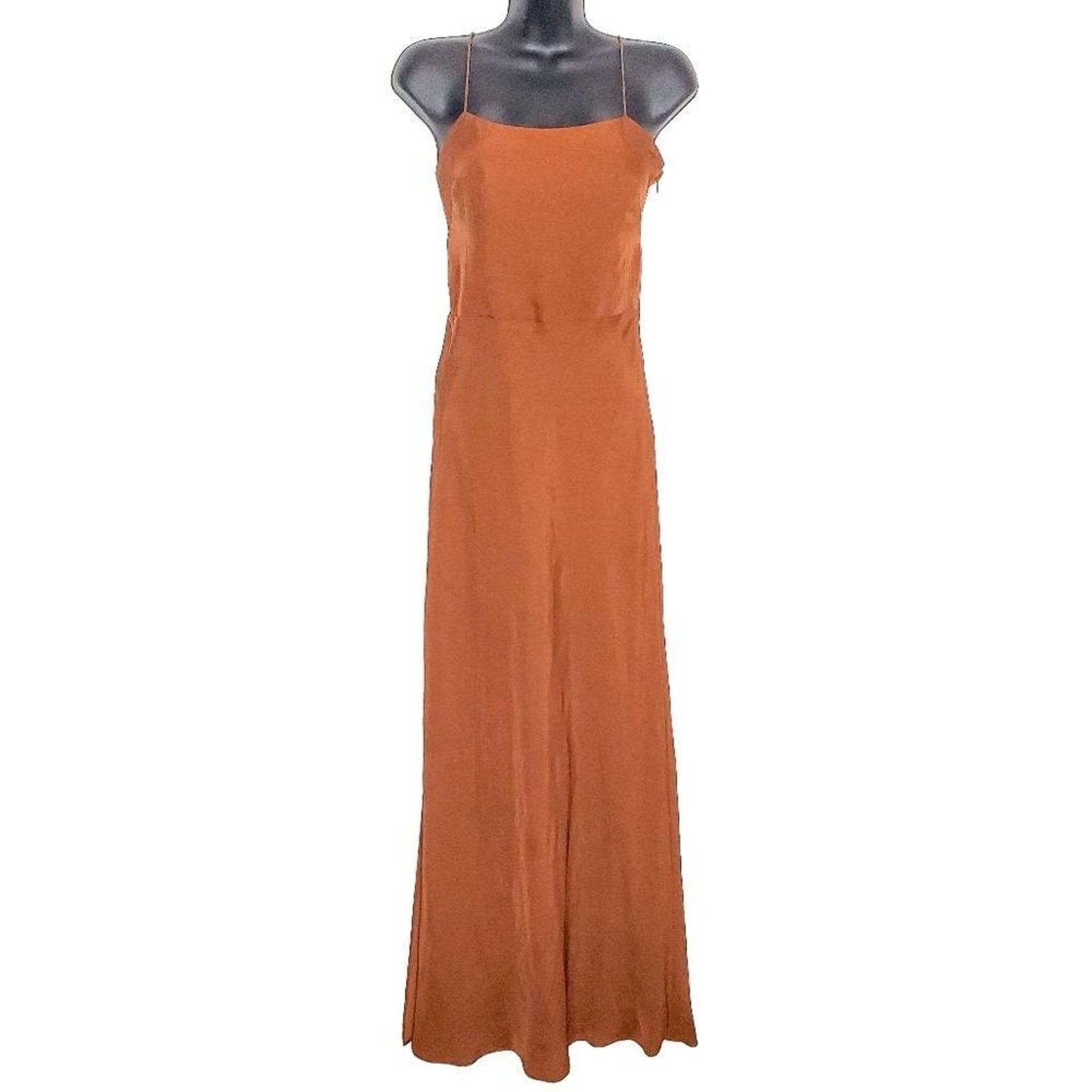 Jason Wu Jason Wu Brown Slinky Twill Strappy Slip Cocktail Maxi Dress Size XS / US 0-2 / IT 36-38 - 2 Thumbnail