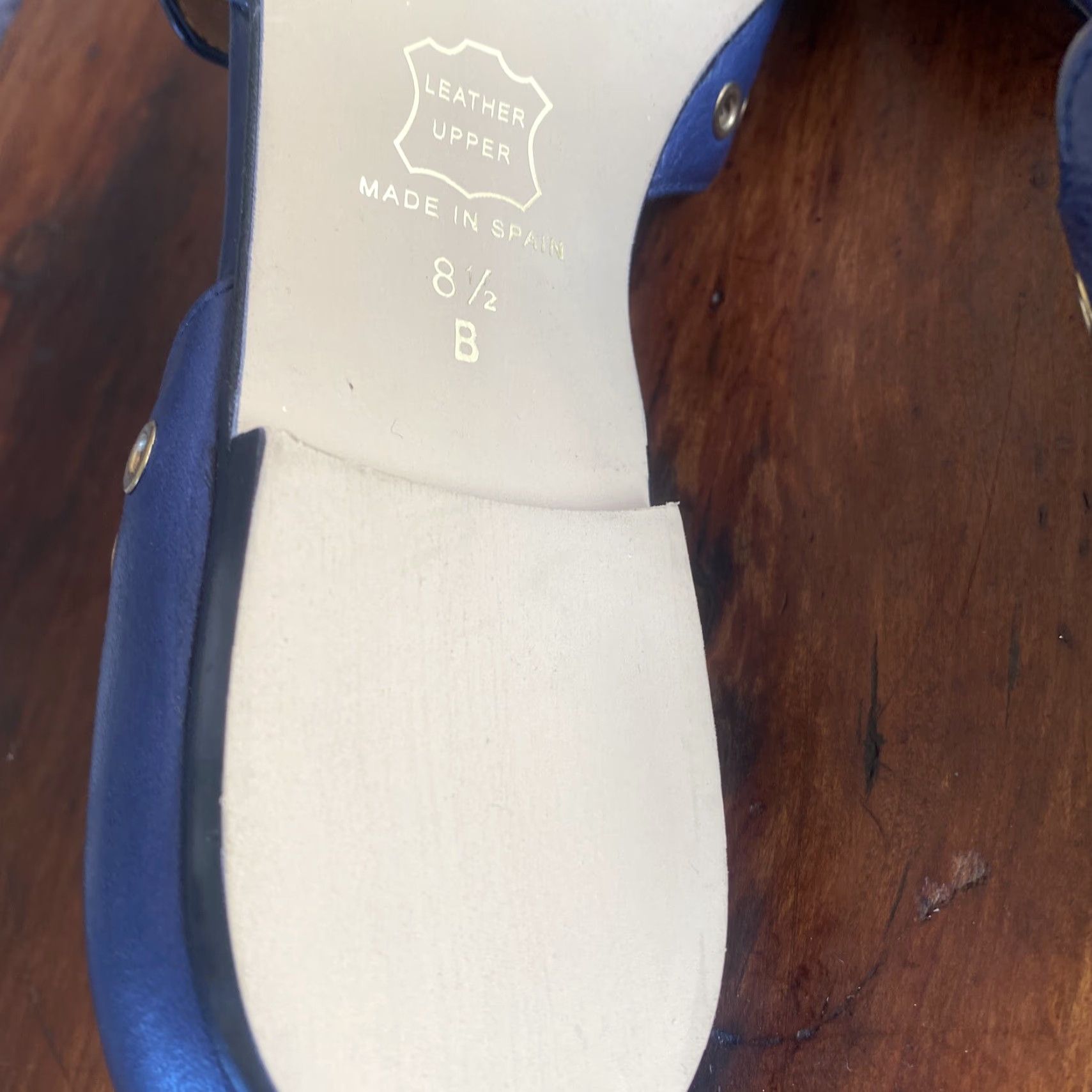 J Brand Fs/ny Brand new Womens blue Leather Sandals Size 8.5 Slide Blue Leather Womens 8.5 Size US 8.5 / IT 38.5 - 4 Thumbnail