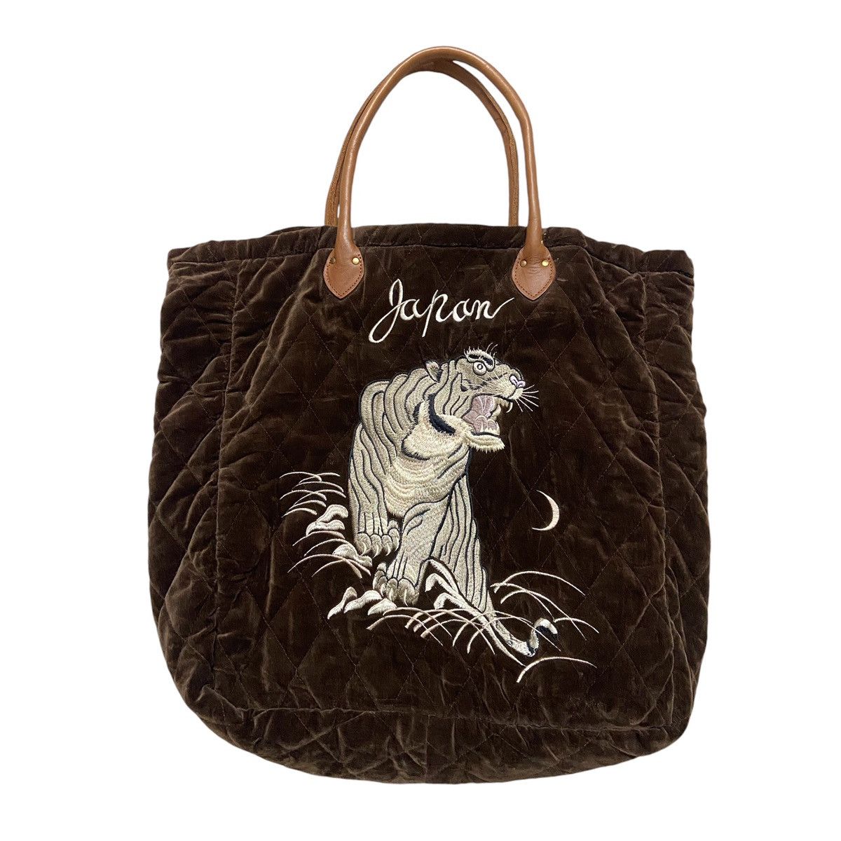 Toyo Enterprises Toto Enterprises Sukajan Quilted Velvet Tote Bag Size ONE SIZE - 1 Thumbnail