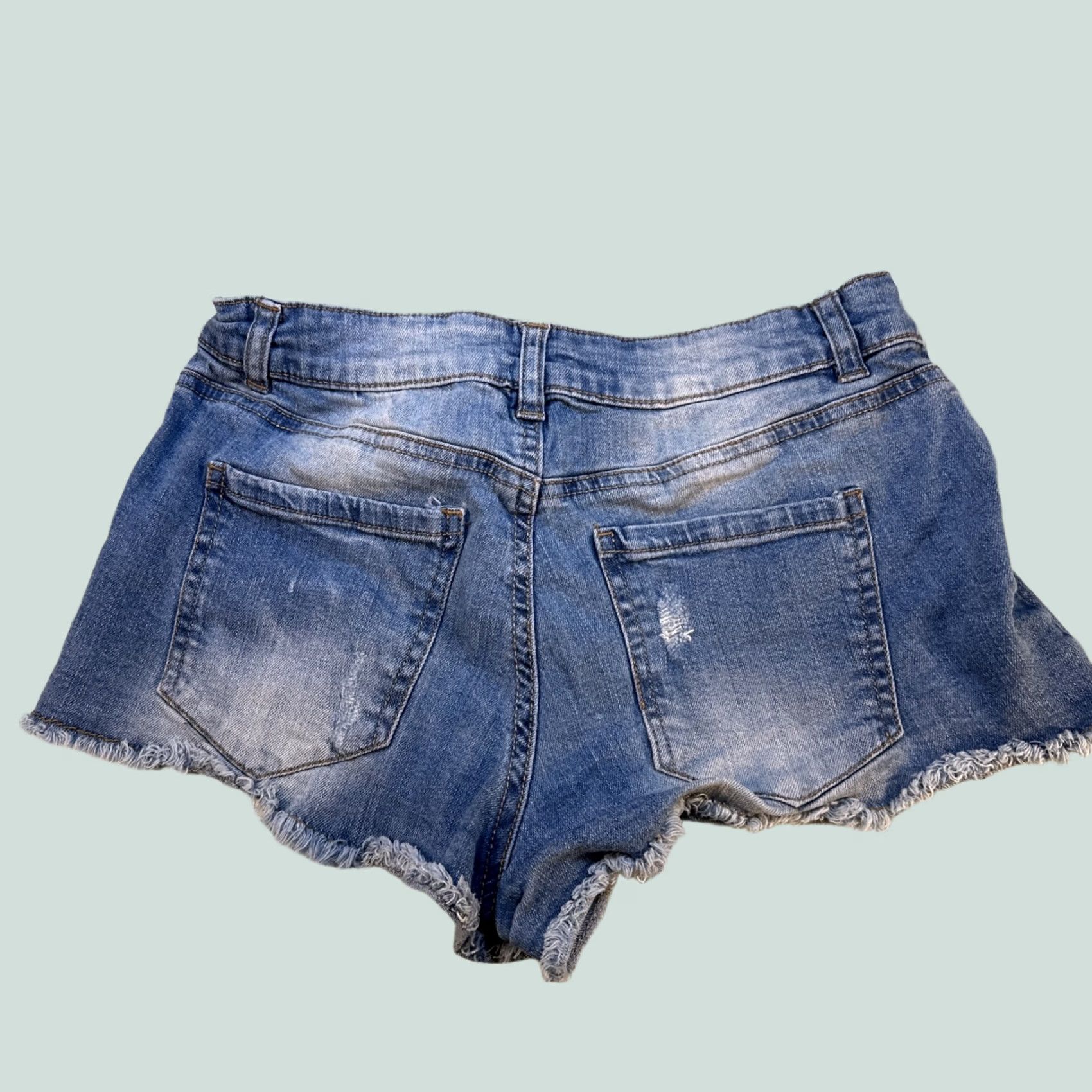 Vintage Highway Women’s Booty Shorts Cut-Off Button Fly Blue Size 8 XS? Size 30" / US 8 / IT 44 - 1 Thumbnail