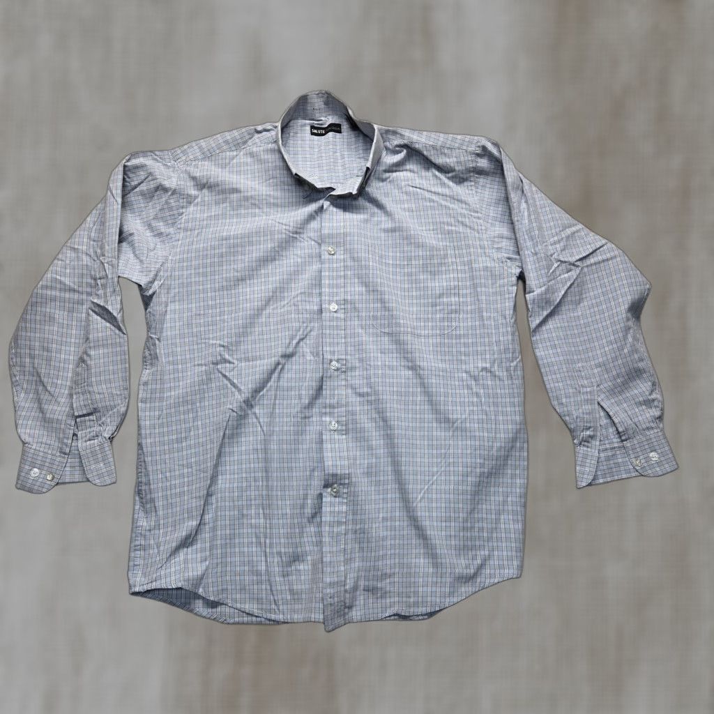 Oleg Cassini Oleg Cassini Shirt Men L Blue Plaid Long Sleeve Button-Up Casual Mens Size US L / EU 52-54 / 3 - 1 Thumbnail
