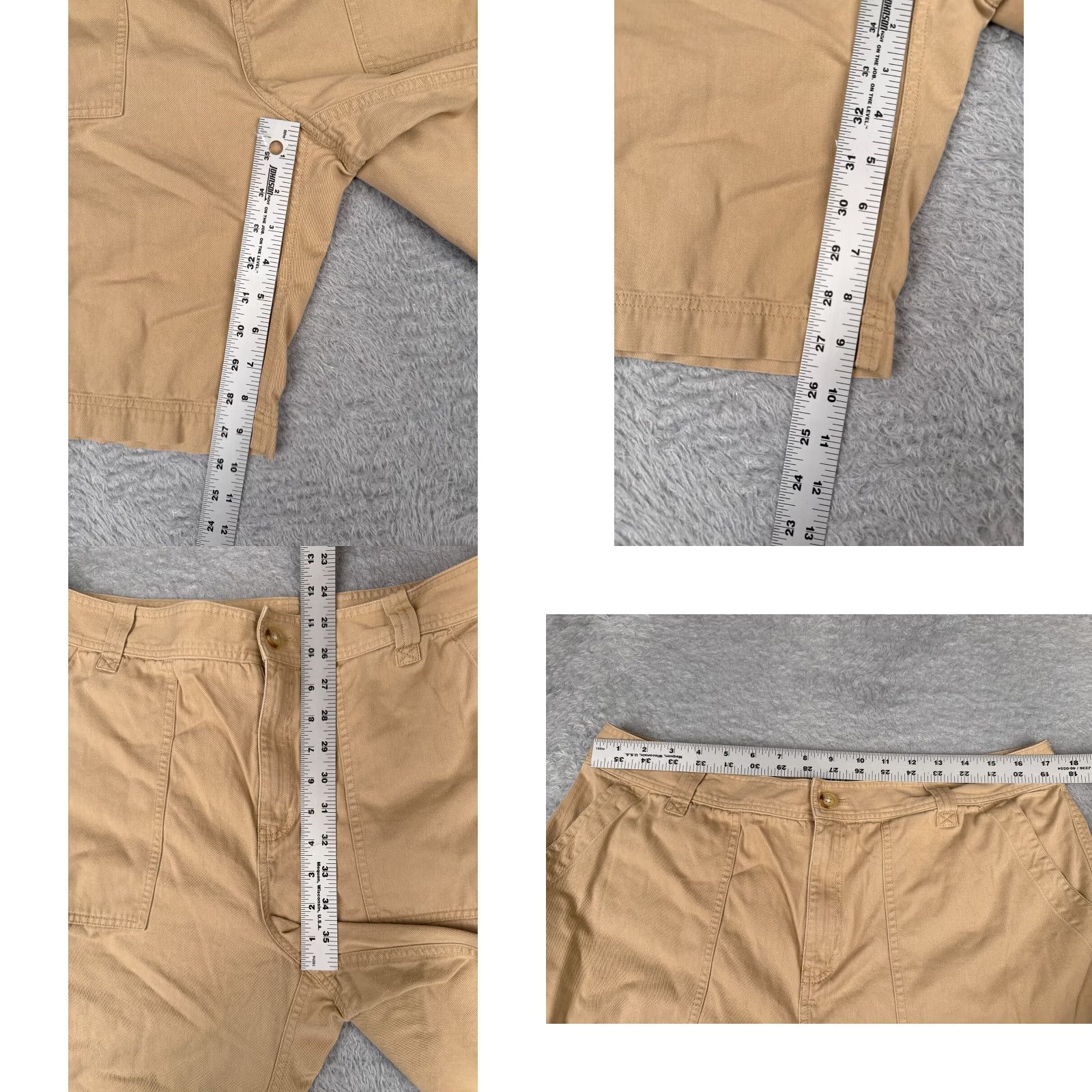 Ralph Lauren VINTAGE Lauren Ralph Lauren Shorts Women 14P Petites Beige Cargo Twill Cotton Blend 34x10 High Rise 5-Pocket Womens Size 36" / US 14 / IT 50 - 8 Thumbnail