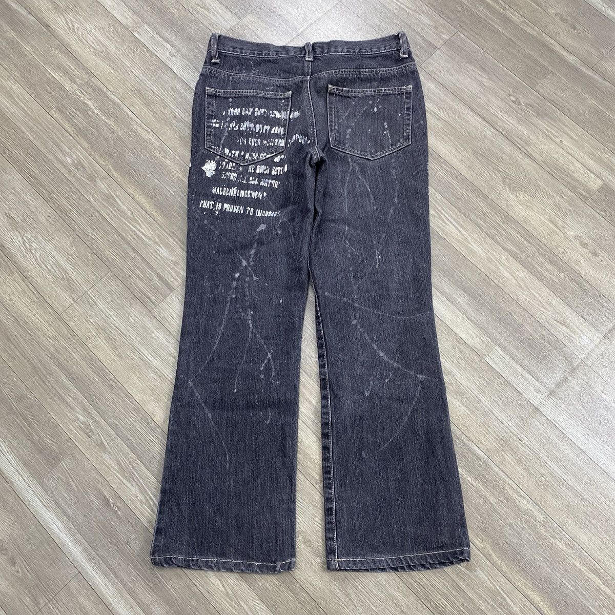 Other 2000s Ba-tsu Studio Distressed Cross Punk Flared Jeans Size US 30 / EU 46 - 17 Thumbnail