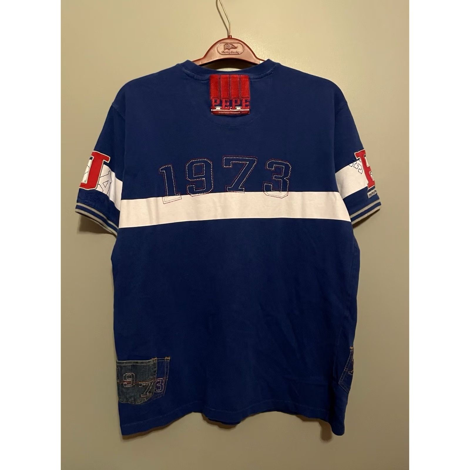 Pepe Jeans VINTAGE Pepe Jeans Shirt Mens L Blue Men Y2K Streetwear Spellout Pockets C343 Size US L / EU 52-54 / 3 - 7 Thumbnail