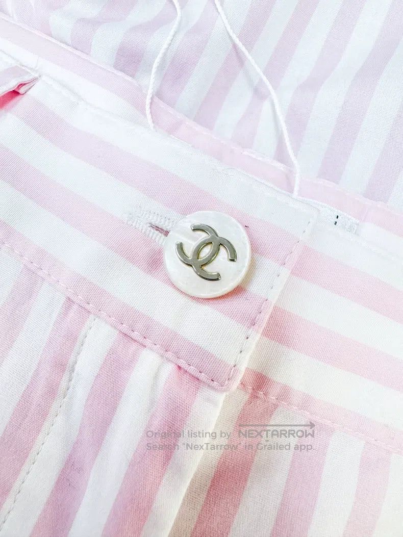 Chanel Chanel 24M pink and white colour block striped hot diamond Size 42" / US 20 - 6 Thumbnail