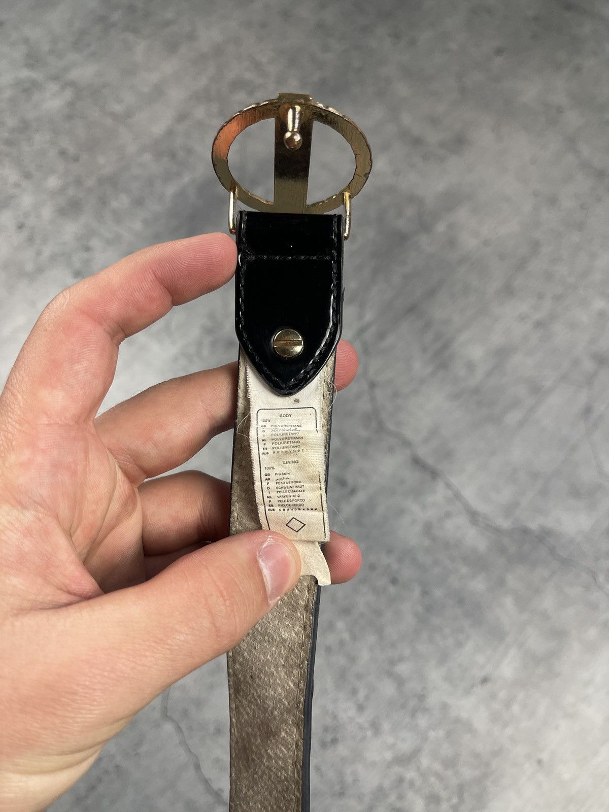 Valentino × Vintage Vintage Valentino Gold Buckle Leather Belt Size ONE SIZE - 9 Thumbnail