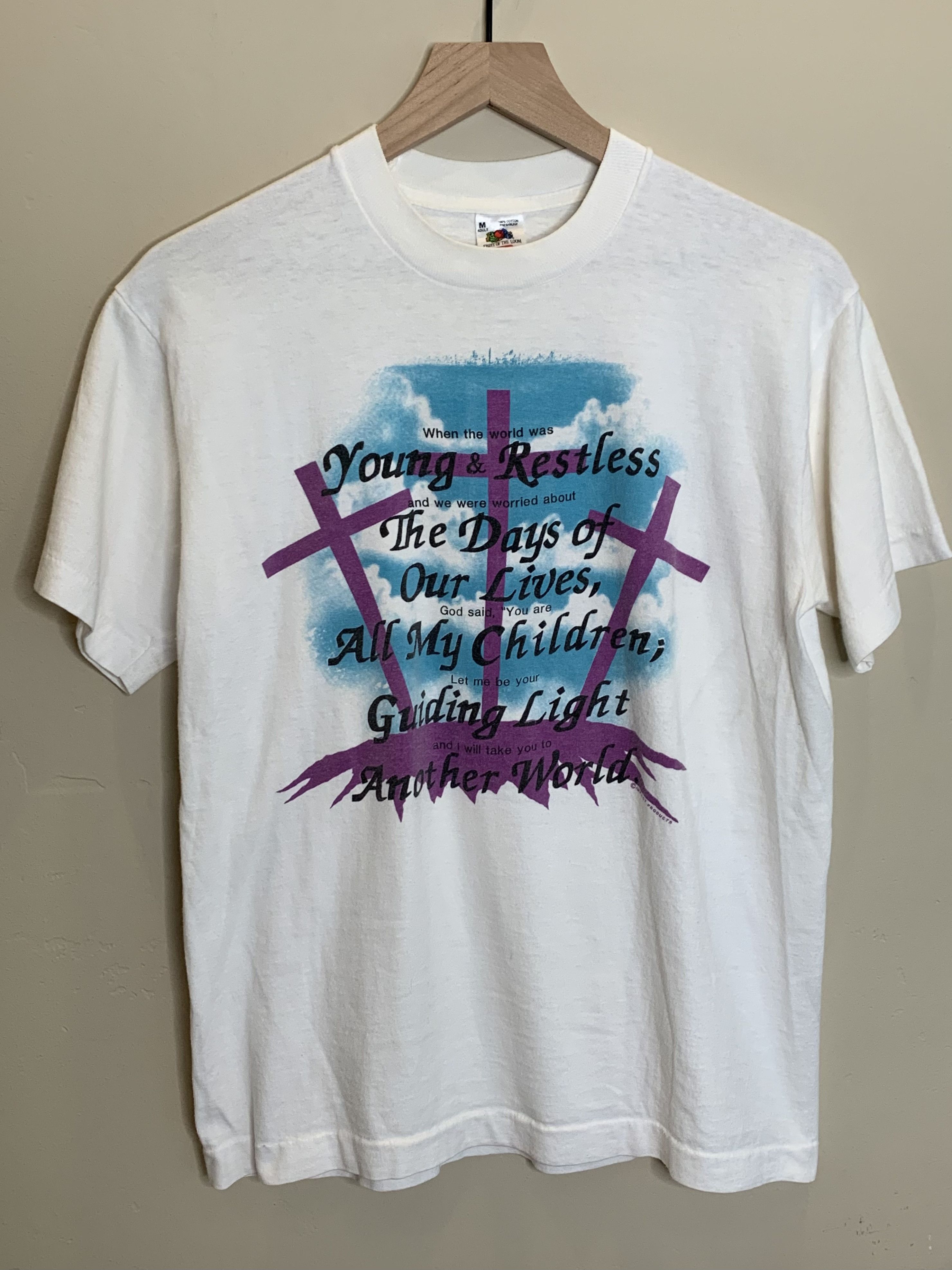 Vintage *RARE* Vintage 90’s Jesus Christ Cross Single Stitch T-Shirt Size US M / EU 48-50 / 2 - 1 Thumbnail