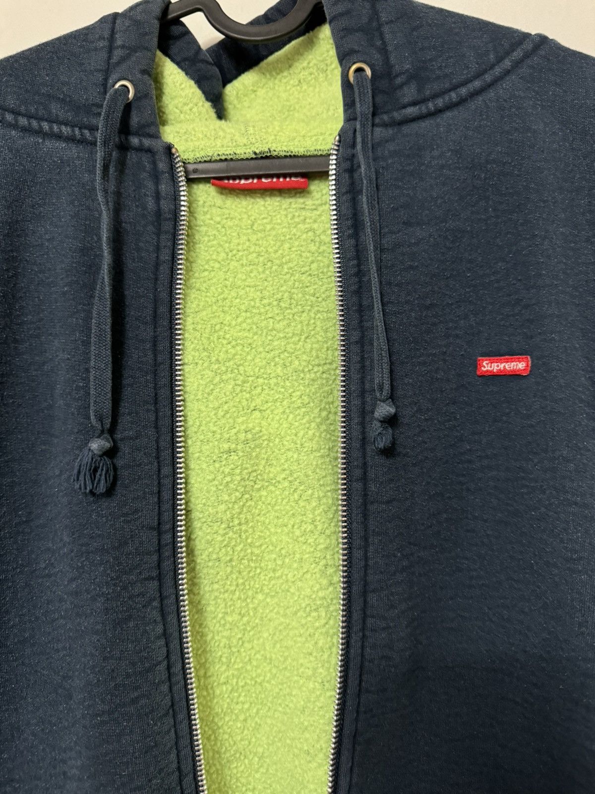 Supreme 🔥 SS18 Supreme Contrast Small Box Zip Jacket Navy SZ Large Size US L / EU 52-54 / 3 - 2 Thumbnail