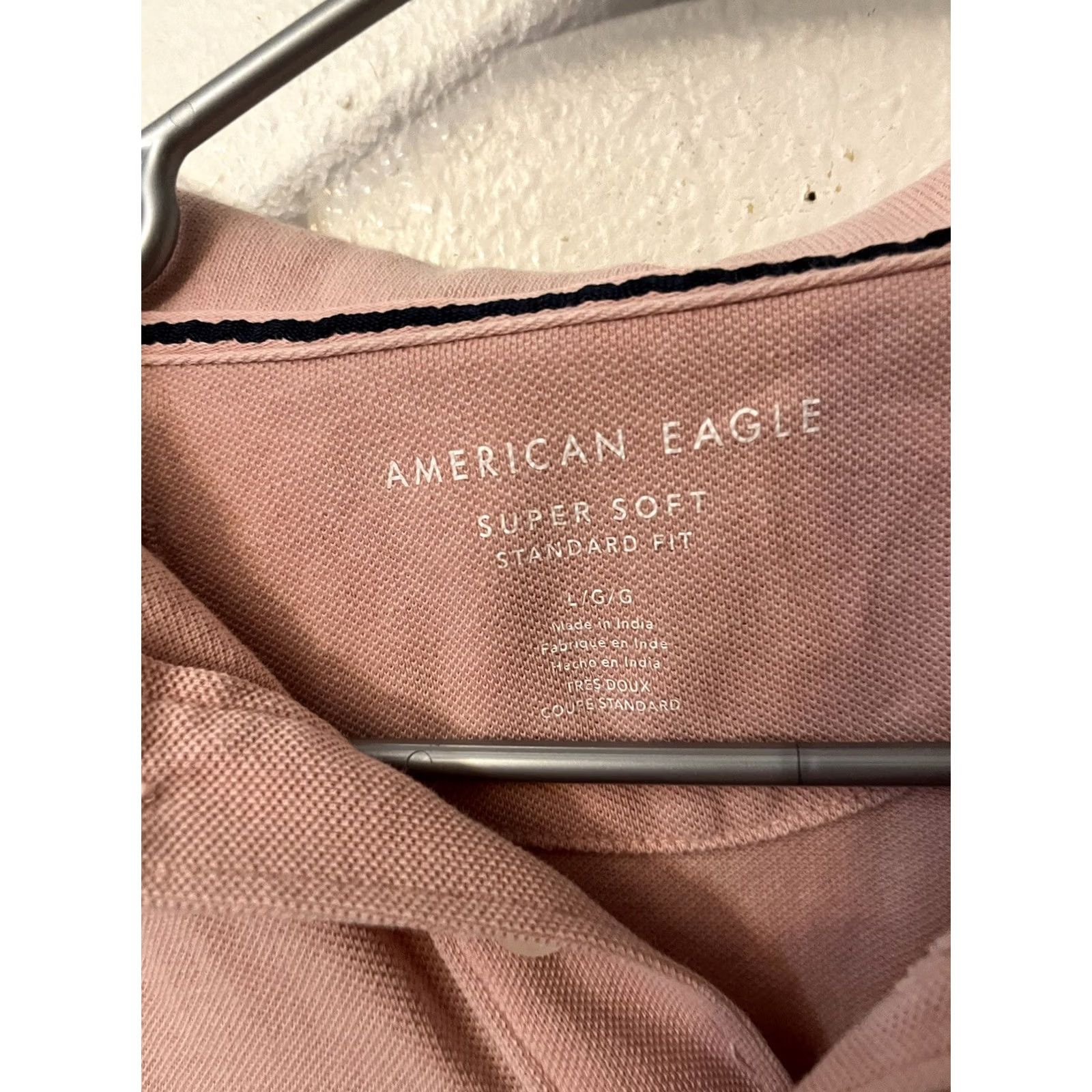 American Eagle Outfitters AMERICAN EAGLE OUTFITTERS Polo Shirt Short Sleeve Men L Pink Shirt Activewear Golf Cotton Blend Regular Size US L / EU 52-54 / 3 - 2 Thumbnail