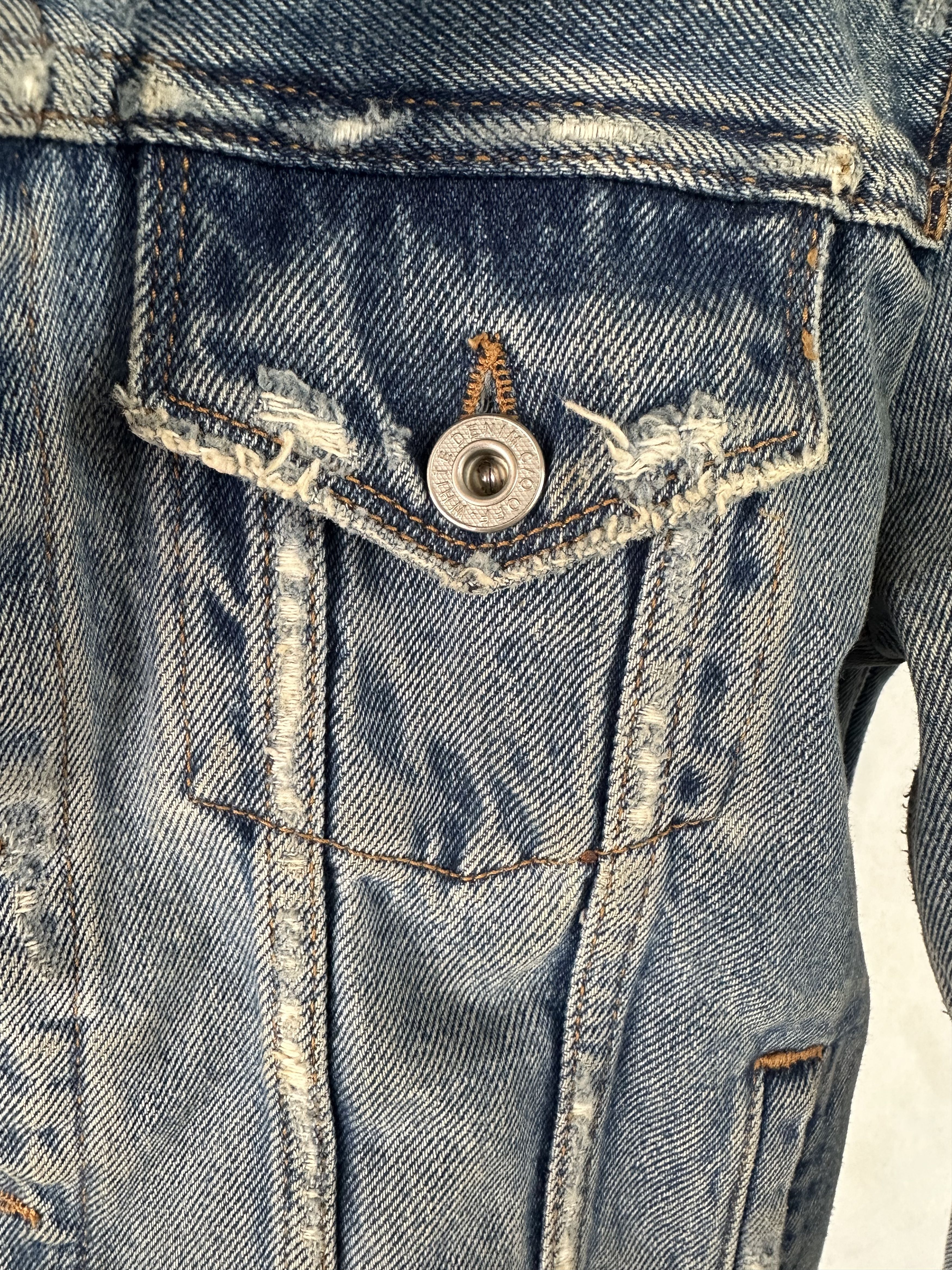 Off-White Off-White Cropped Denim Jacket Size S / US 4 / IT 40 - 3 Thumbnail