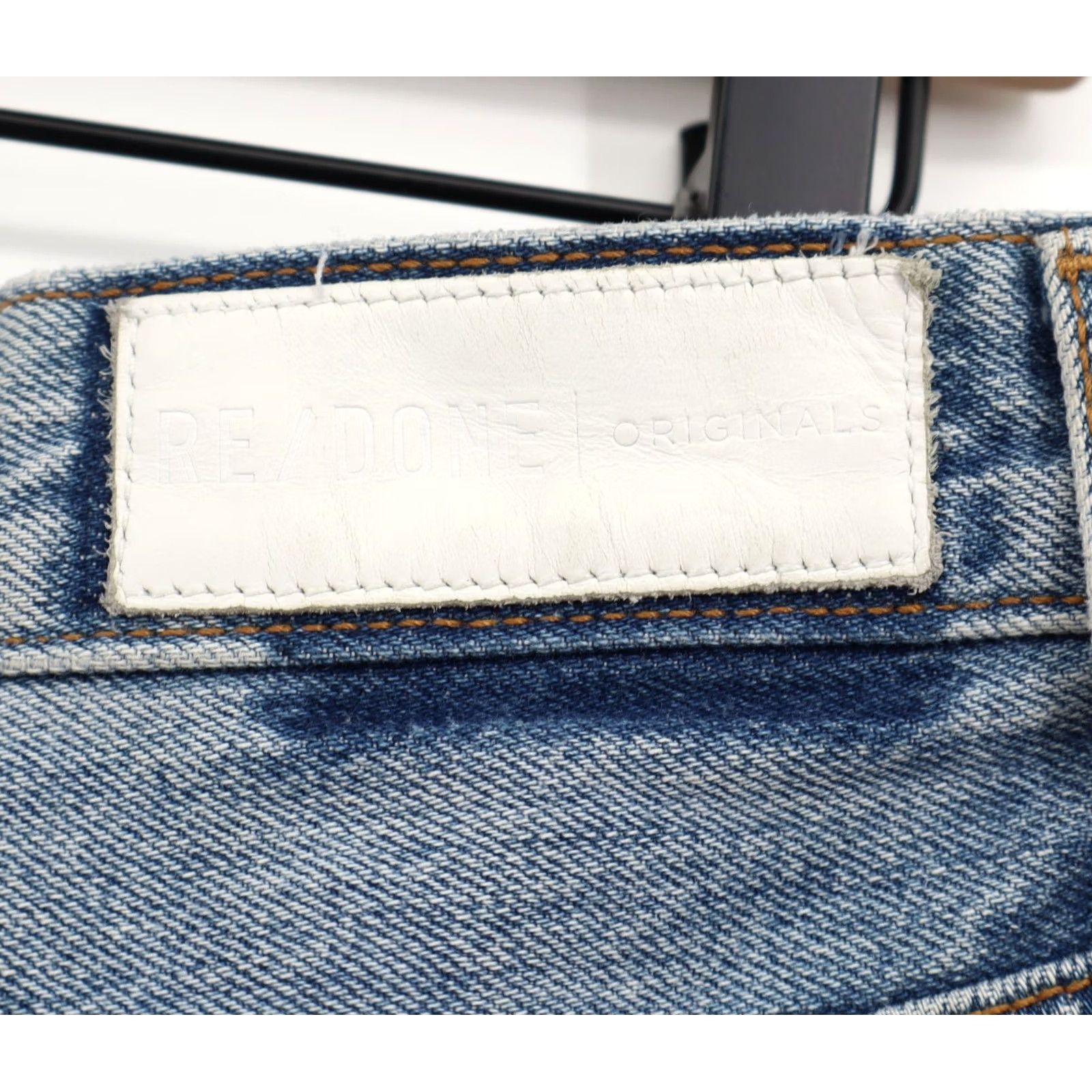 RE/DONE Re/Done Women's Jeans High Rise Button Fly Distressed Blue Sz 25X27 Size 42" / US 20 - 7 Thumbnail