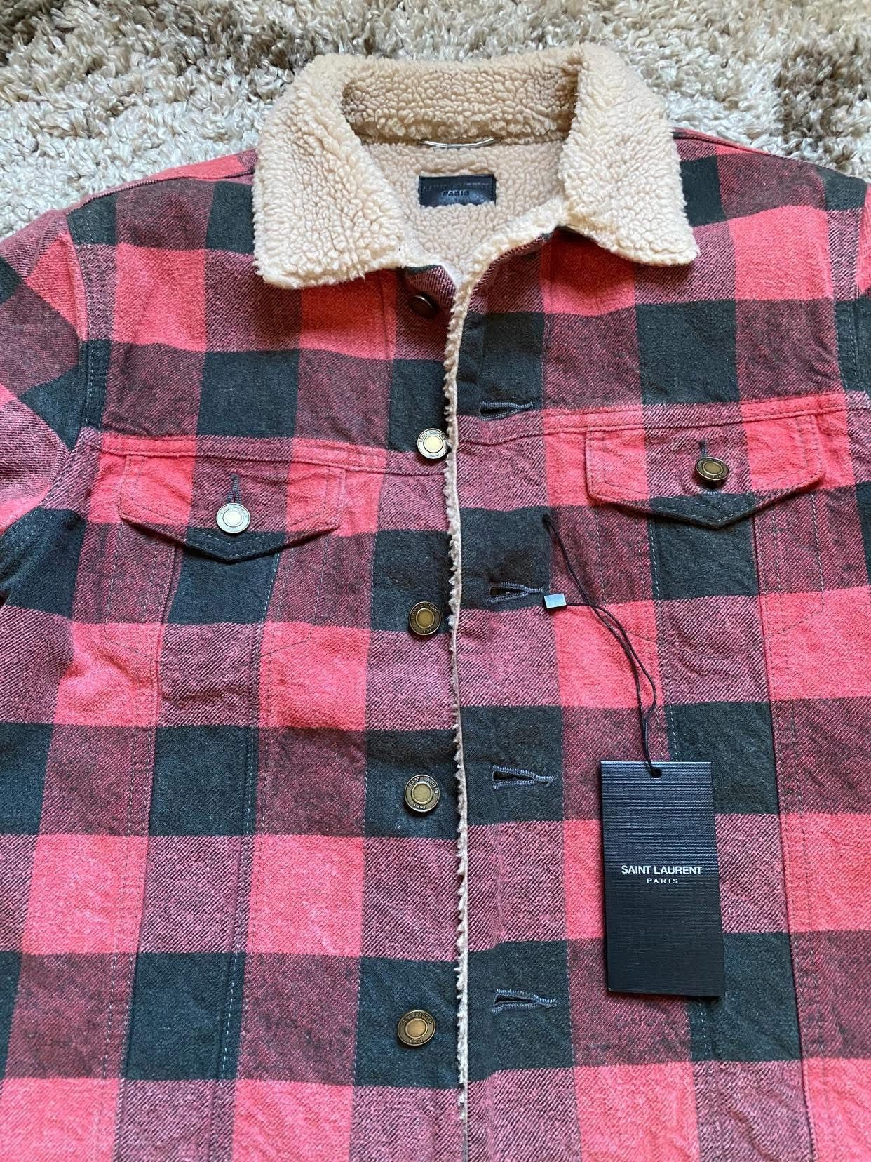 Saint Laurent Paris Saint Laurent Red Trucker Jacket Size US M / EU 48-50 / 2 - 2 Thumbnail