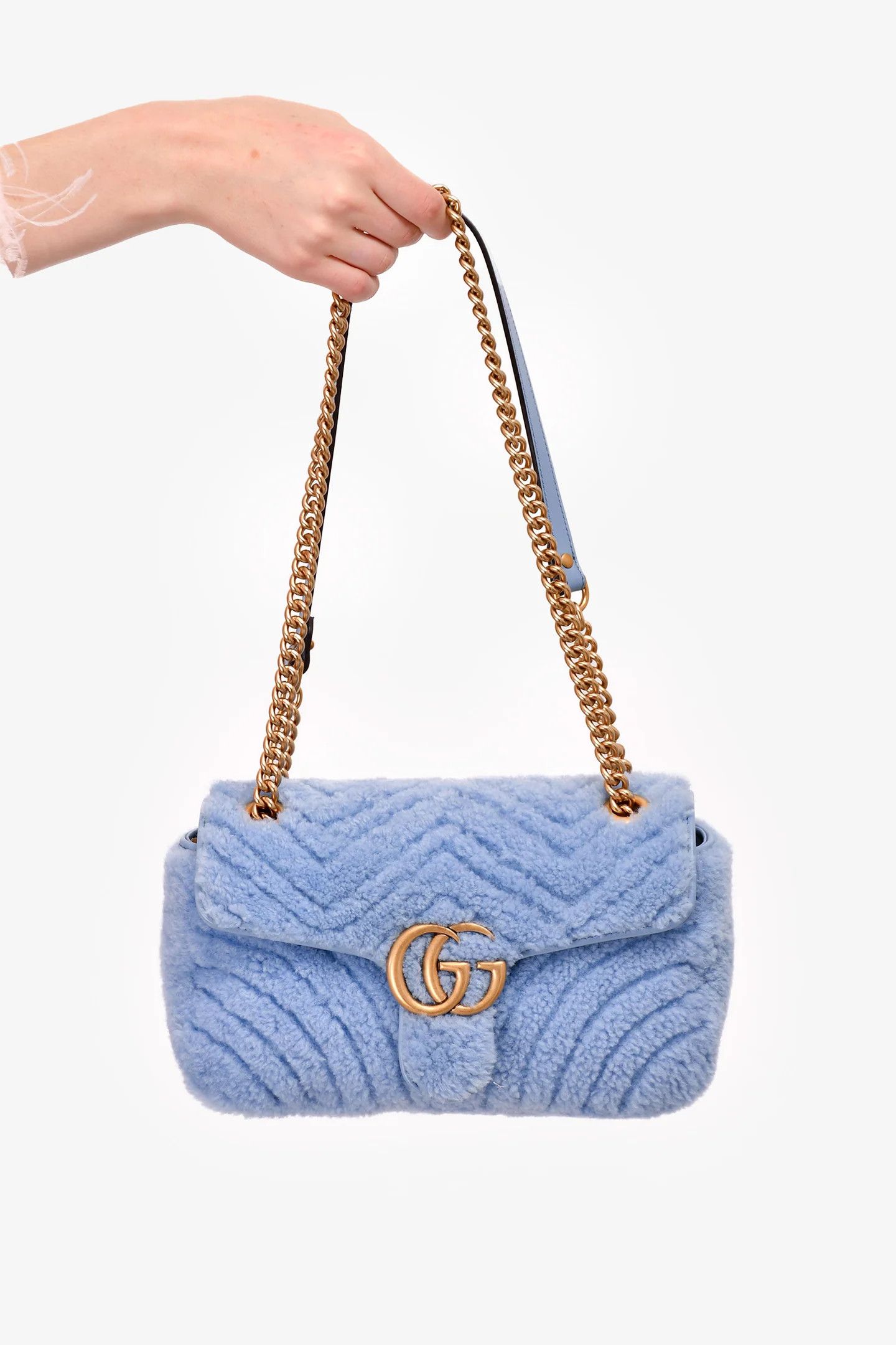 Gucci o1s1wg110225 Size:OS /GG Marmont Small Shoulder Bag in Blue Size ONE SIZE - 1 Thumbnail